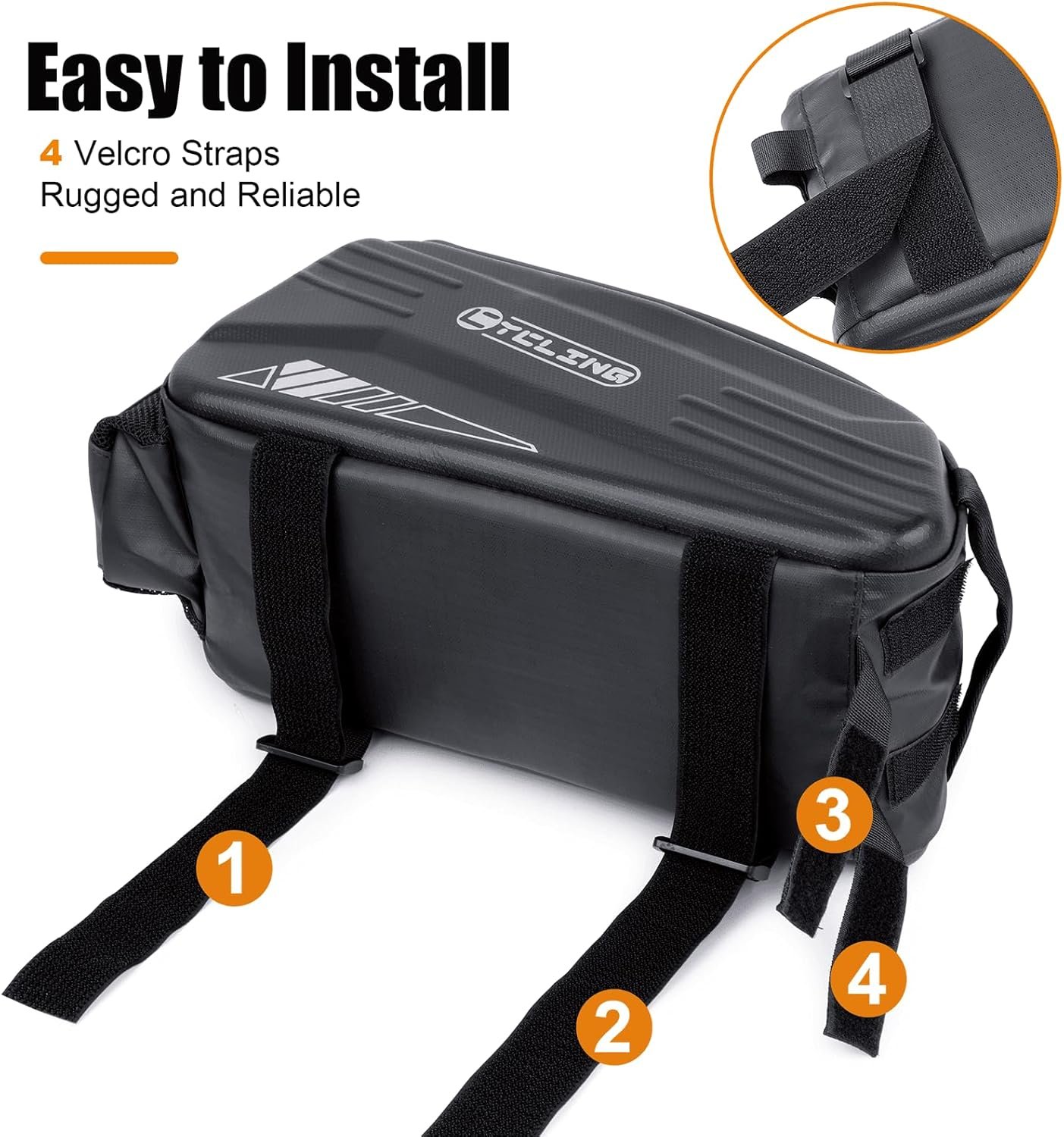 NDakter Bike Bags, 10L Bicycle Pannier Bag for Cycle Rear Rack Waterproof 3 in 1 Ebikes Trunk Bag, Reflective Electric Bike Saddle Panniers Bag with Shoulder Strap (10L EVA Hard Shell Waterproof) - Image 5