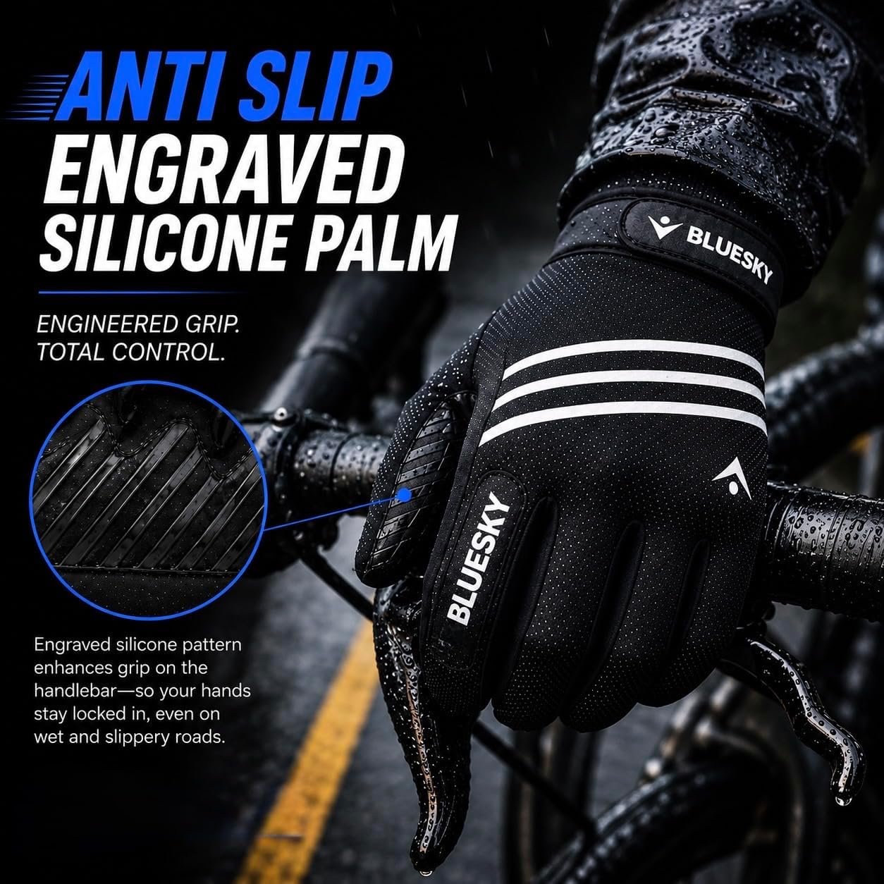 Full Finger Winter Cycling Gloves for Men & Women – Thermal Warm Windproof Water Resistant Running Gloves Touchscreen Compatible Anti-Slip Padded Palm Running, Cycling & Outdoor Gloves - Image 6