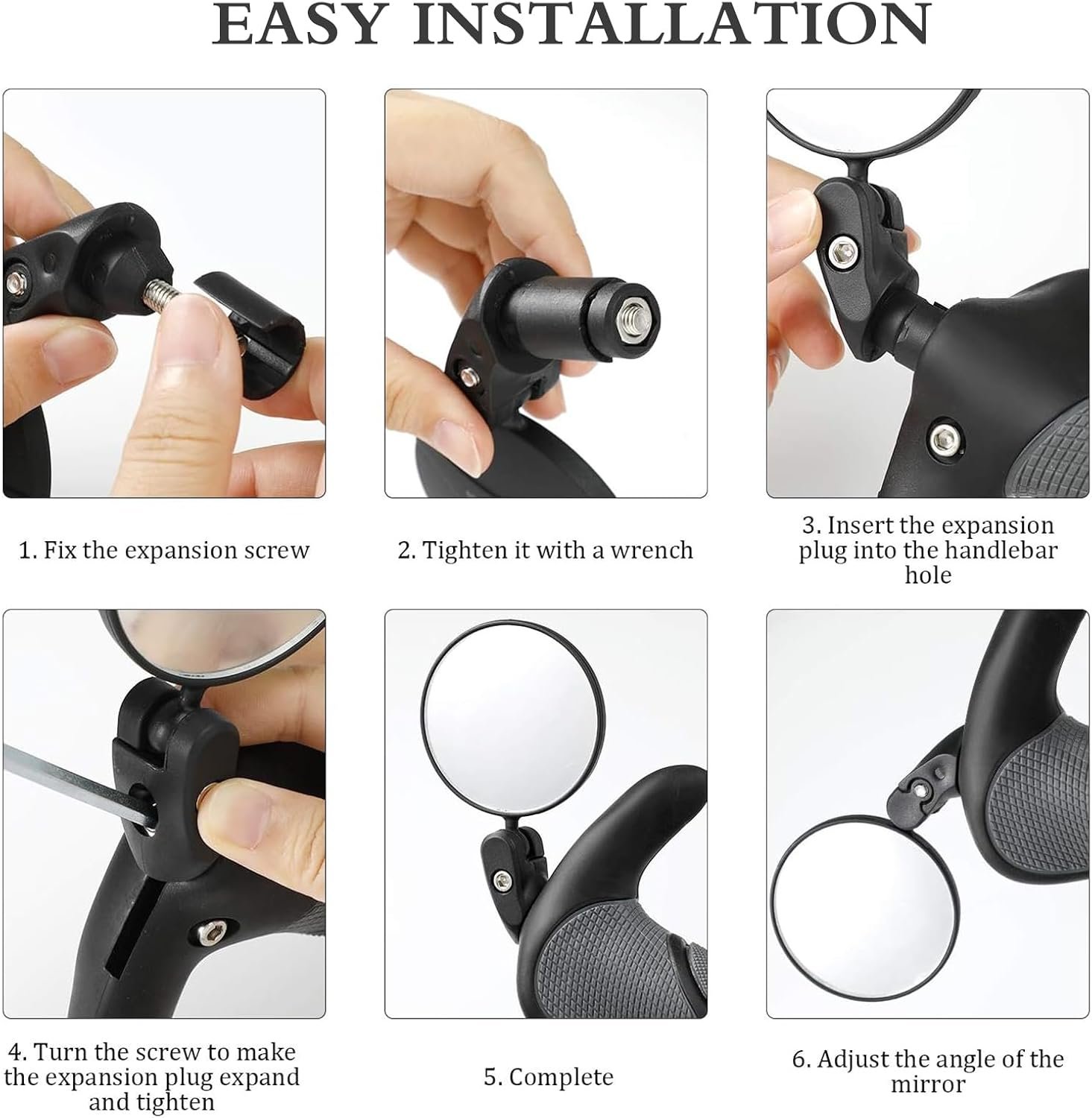 1pcs Bike Mirror for Handlebars, 360° Rotatable Bicycle Rear View Mirror, Wide Angle Convex Bike Mirror, Secure Bar End Mirror for Road Bike & Daily Commuting - Image 9