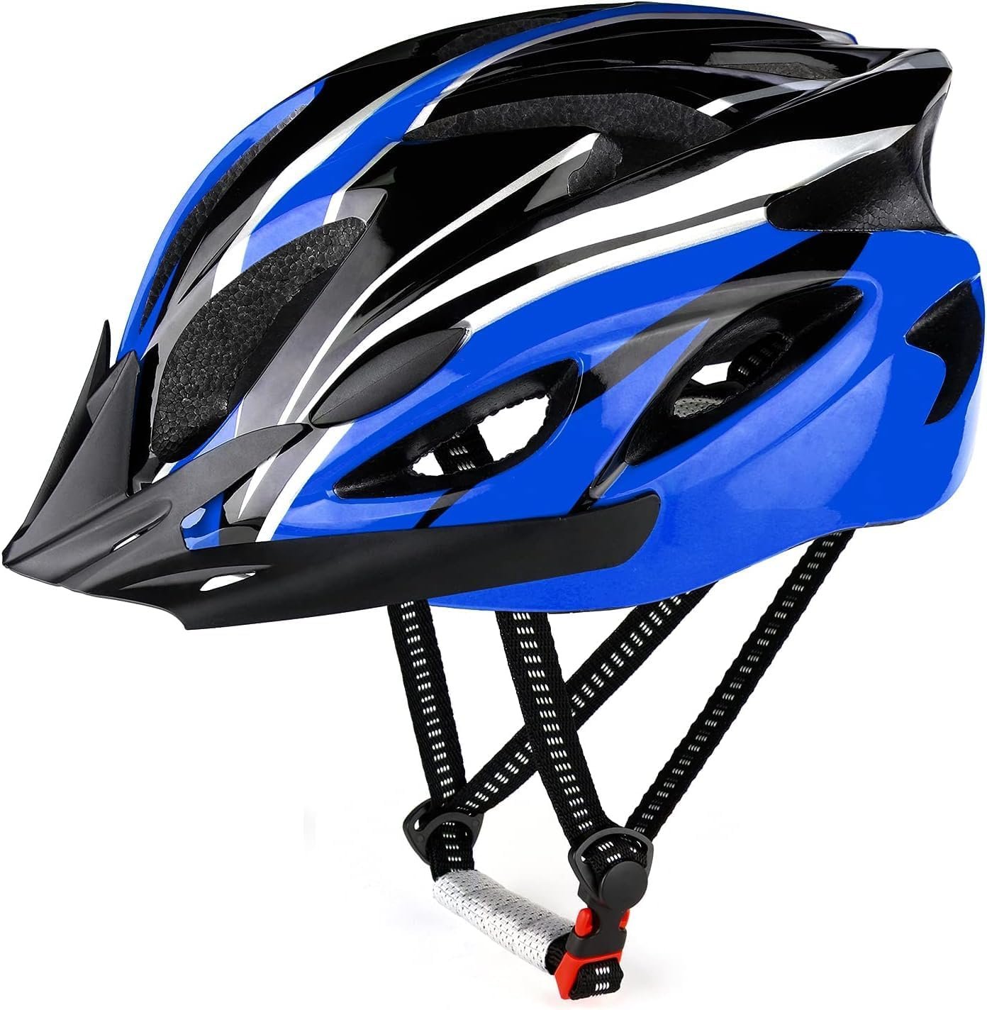 Cycle Helmet, Lightweight Bicycle Helmet, Adjustable Mountain & Road Bike Helmets for Adults, 18 Vents with Adjustable Strap & Detachable Visor for Mens Womens(Head Sizes58-62cm)