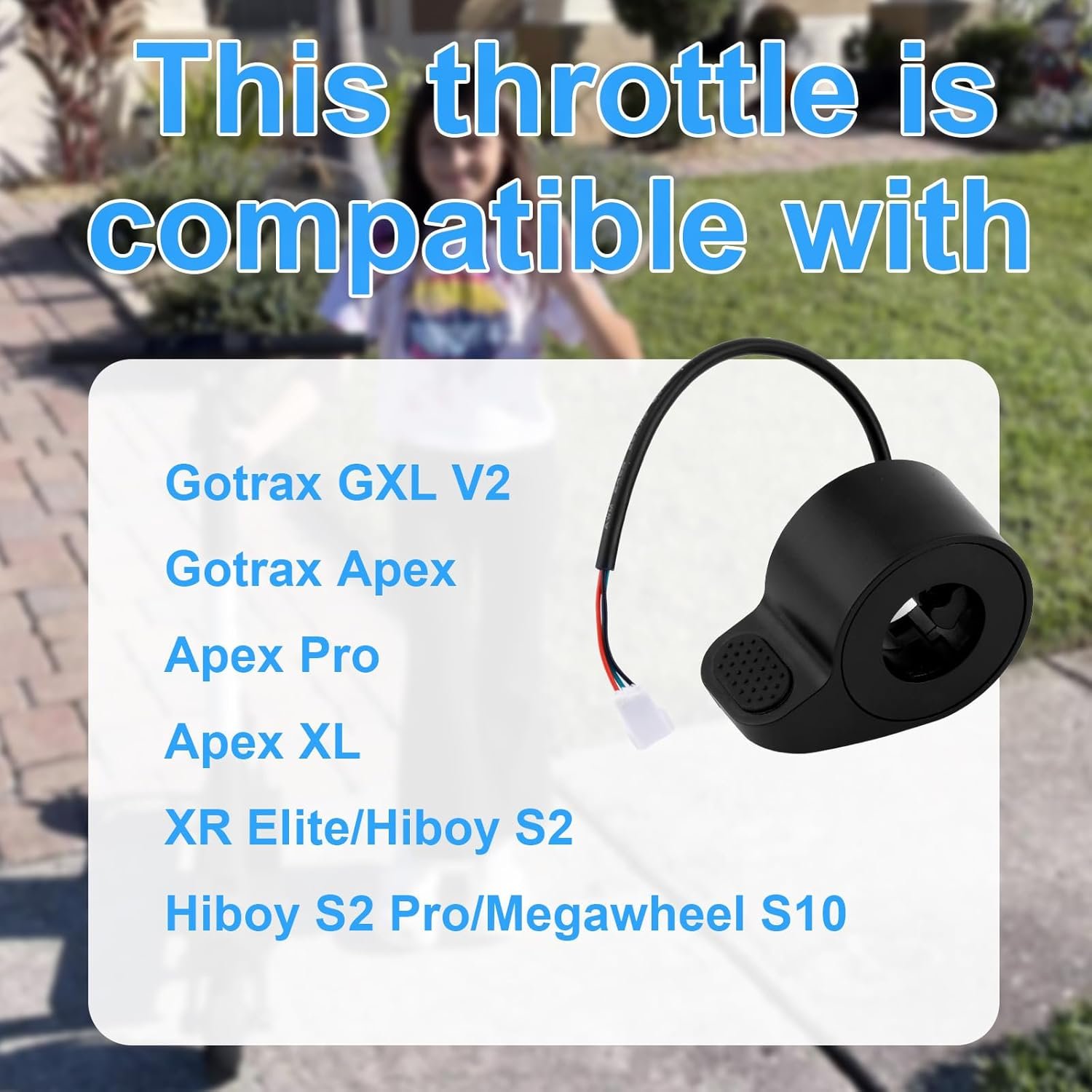 Electric Scooter Throttle Compatible with GOTRAX GXL V2, 2.56x1.77x1.38in/6.5x4.5x3.5cm ABS Material Electric Scooter Thumb Throttle Replacement Parts Accessories (Black) - Image 6