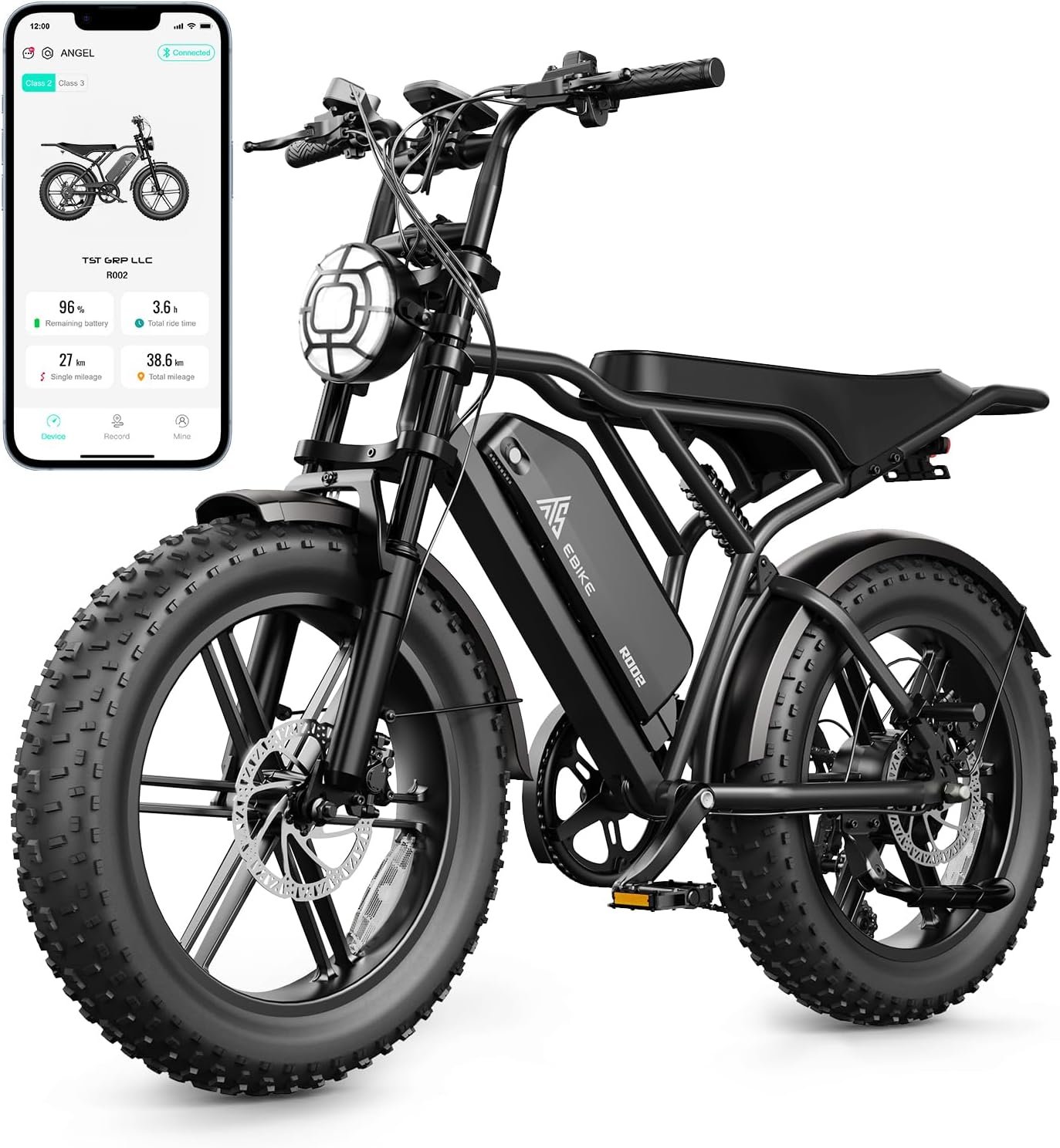 TST Electric Bike for Adult,Ebike with 48V/15AH Removable Battery, Electric Bike with Multiple Performance Modes,20" x4.0 All-Terrain Tires, Fat Tire Ebike Hydraulic Suspension 7-Speed