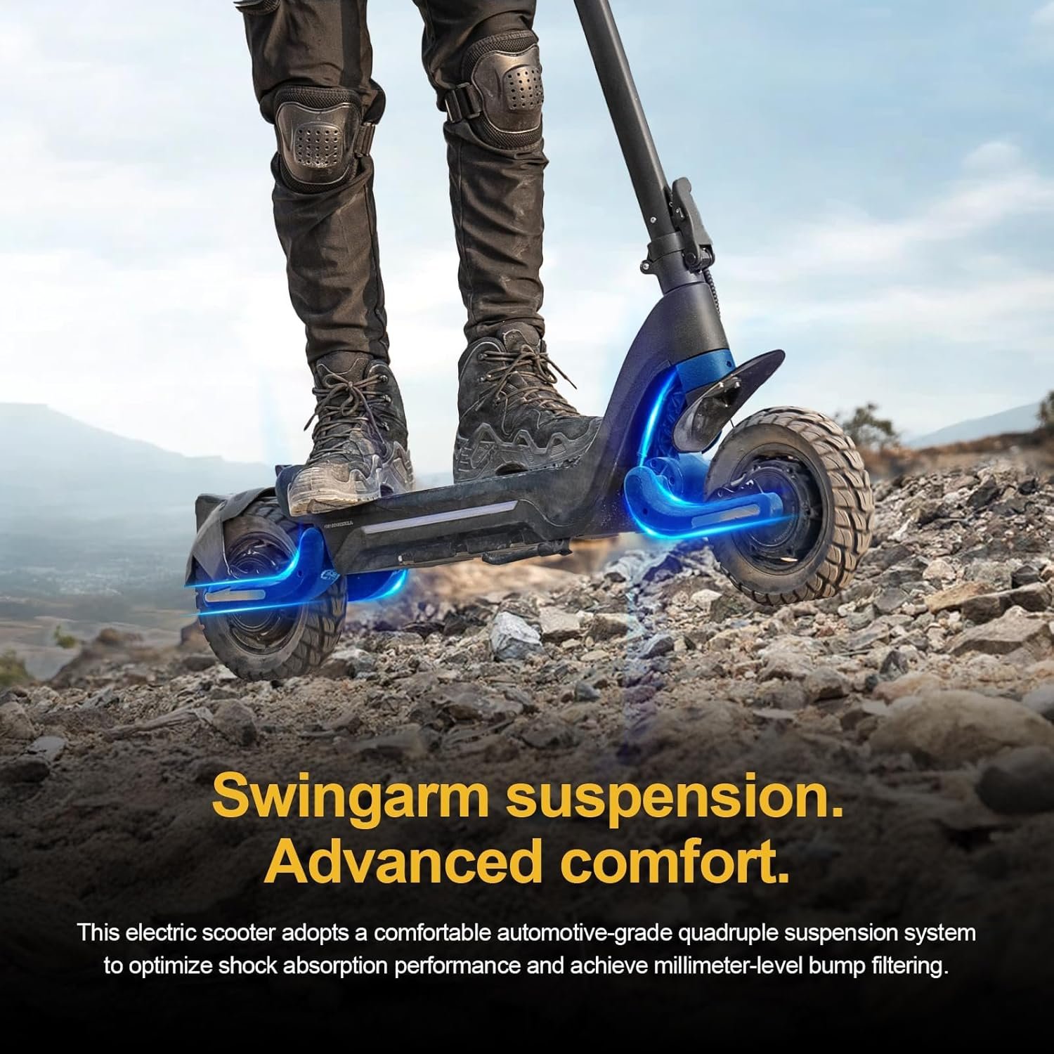 Electric Scooter, 80 km Range, 48V 13/18.2 Ah Battery, 10 inch Off-Road Tires, Electric Scooter Adult 150 kg Load Capacity, Double Suspension, TODIMART Folding Escooter - Image 4