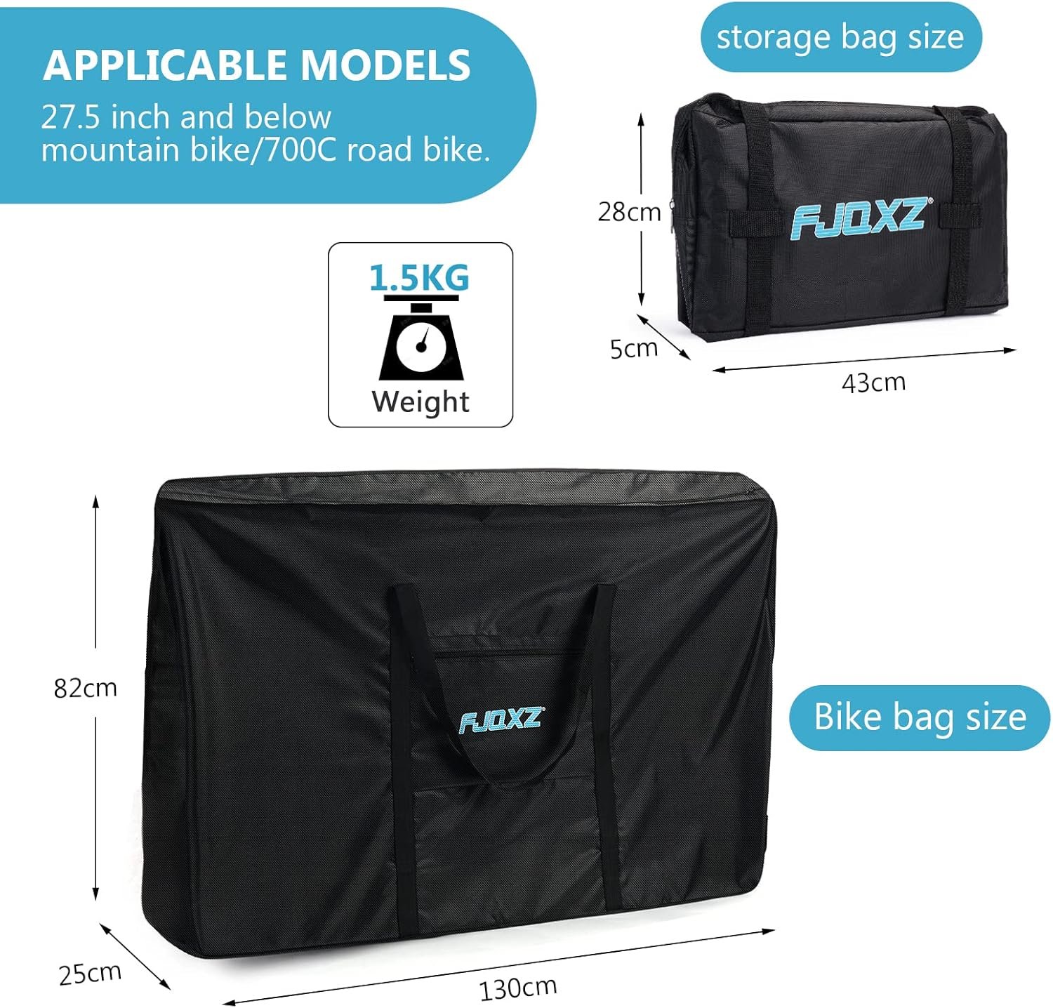 Folding Bike Bag 26 inch, Bicycle Travel Bag Waterproof Bike Case for Air Travel, Car, Shipping (26inch) - Image 4