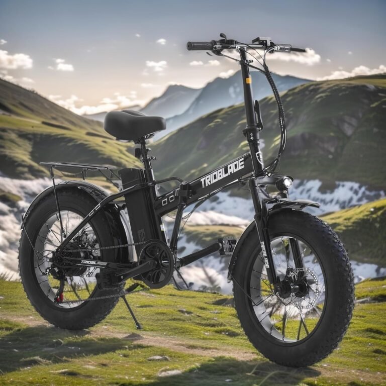 BSTSEL Folding Electric Bike 20inch x 4inch Fat Tire Anti-Skid Wheels eBike for Adults Portable Adajustable Electric Bicycle with Removeable 36V Battery, 7 Speed, 3 Riding Modes, Men Women for Work