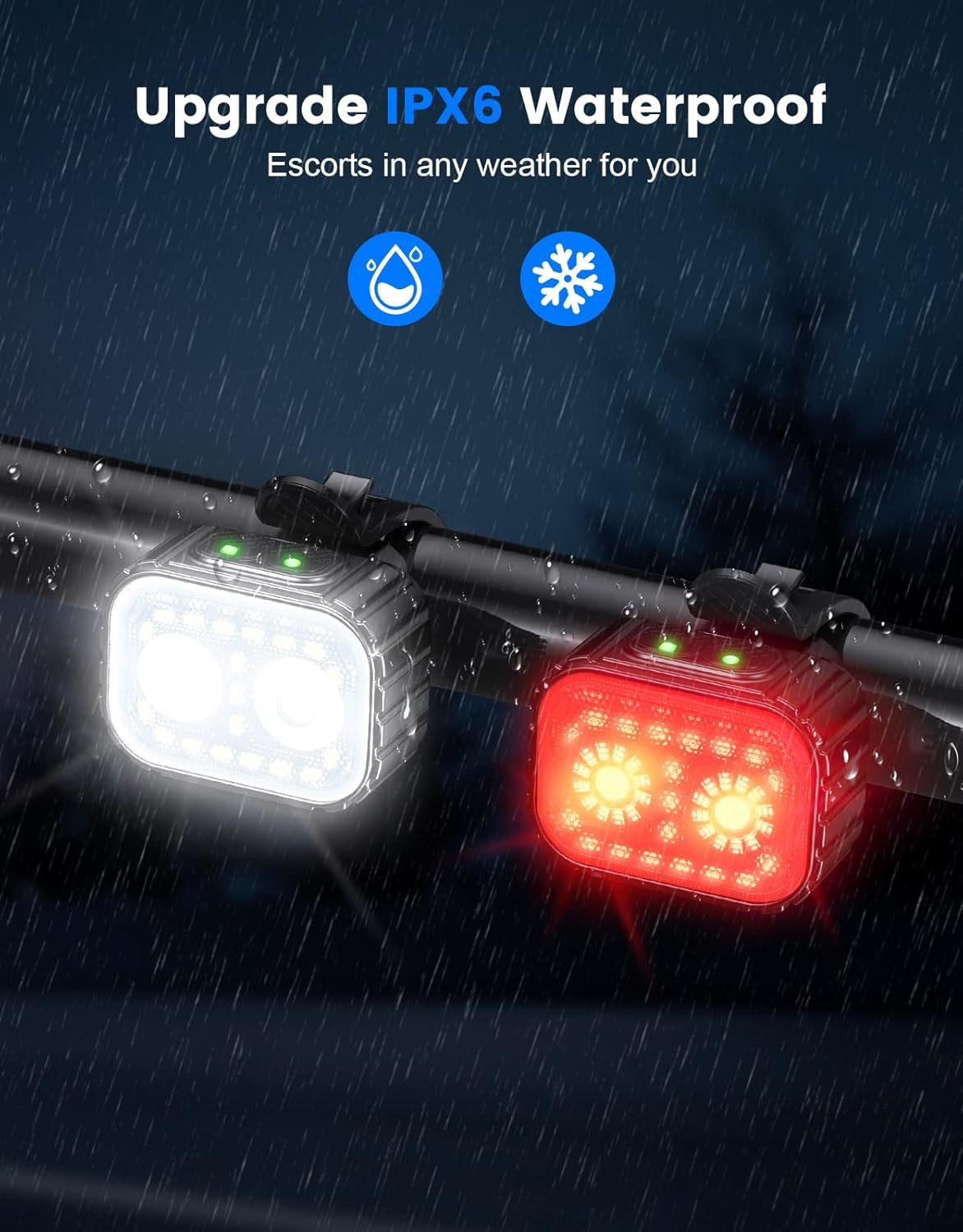Mohard Bike Lights Set, Ultra Bright USB Rechargeable Cycle Lights Front and Back Navigation Light for Night Riding, IPX6 Waterproof Mountain Bicycle Light, 8/12 Modes, 58Hrs Runtime, Durable - Image 3