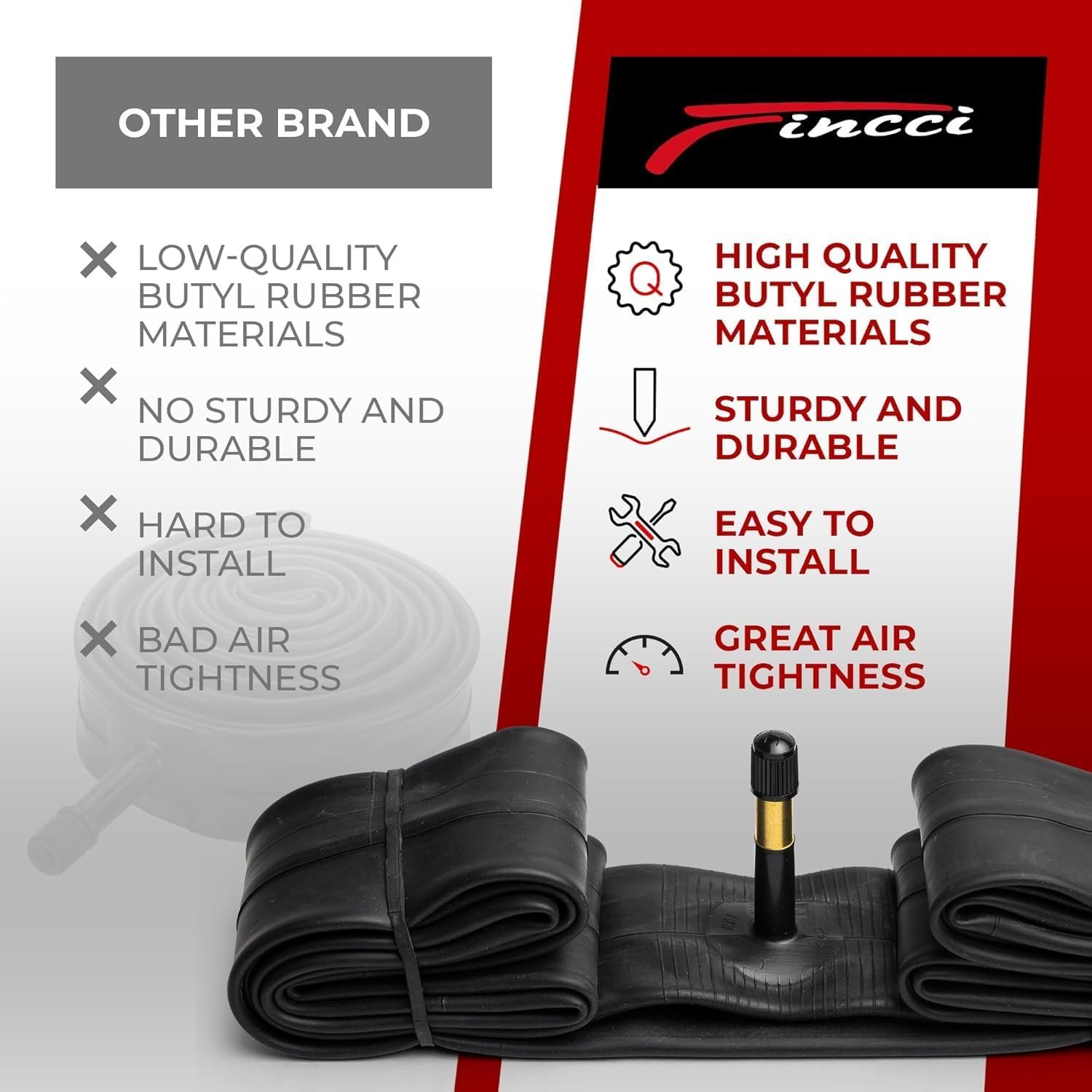 Fincci Pair Bike Inner Tube 26 x 1.75 x 1.95 x 2.0 x 2.125 with 48 mm Schrader/Presta Valve - Inner Tubes 26 inch, 2PCS 26" 47/57-559 Bike Tyre Tube for MTB, Mountain, Road, Hybrid & Electric Bike - Image 6