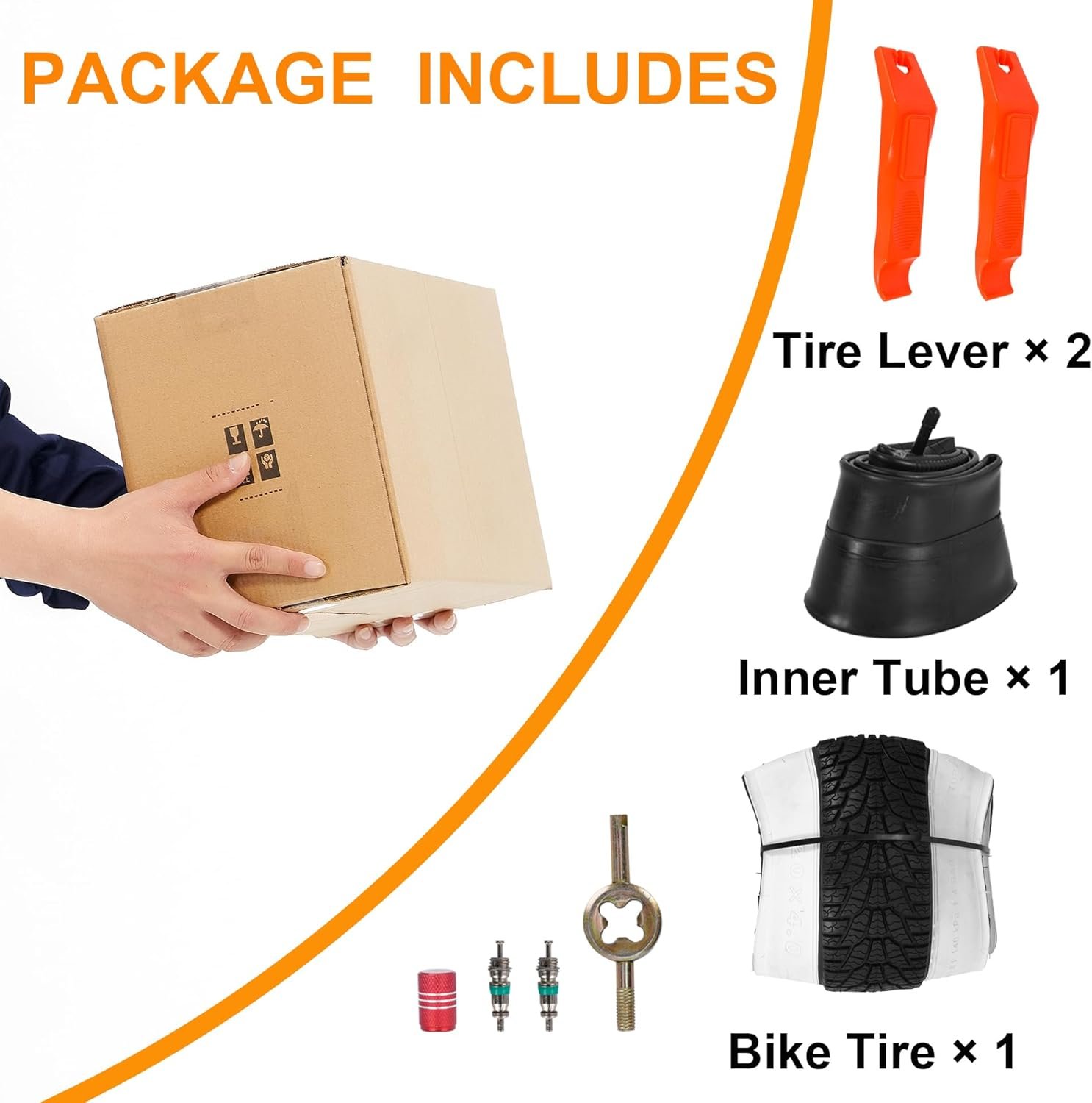 2-Pack 20x4.0 Fat Bike Tire, 20 Inch Mountain Bike Tires & Tubes Set, Folding Replacement Bicycle Tires with Tire Levers for Off-Road Bike, Ebike - Image 7
