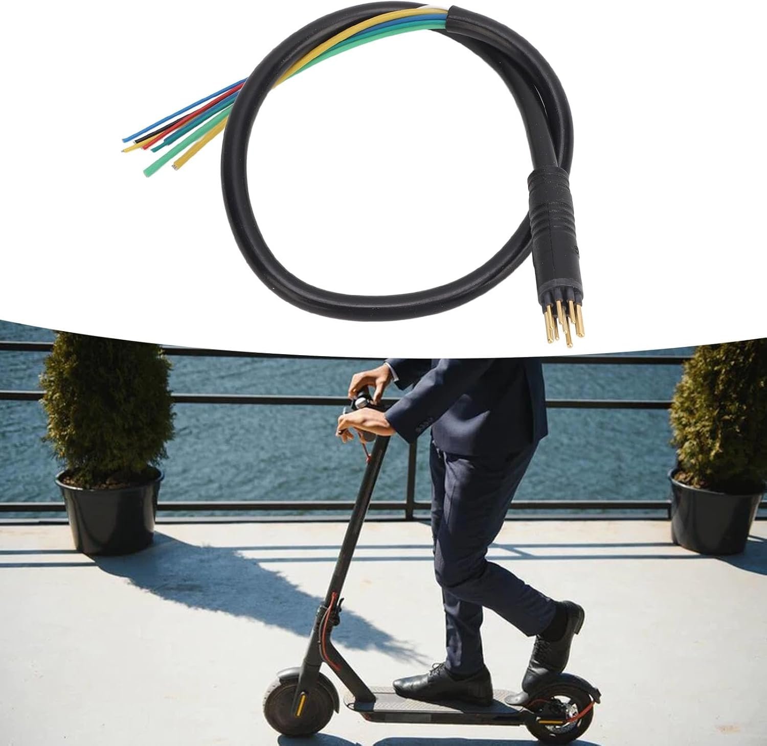 Alomejor 9 Pin Electric Scooter Motor Wire, Electric Bike Waterproof Copper Core High Sensitivity Motor Cable - Image 3