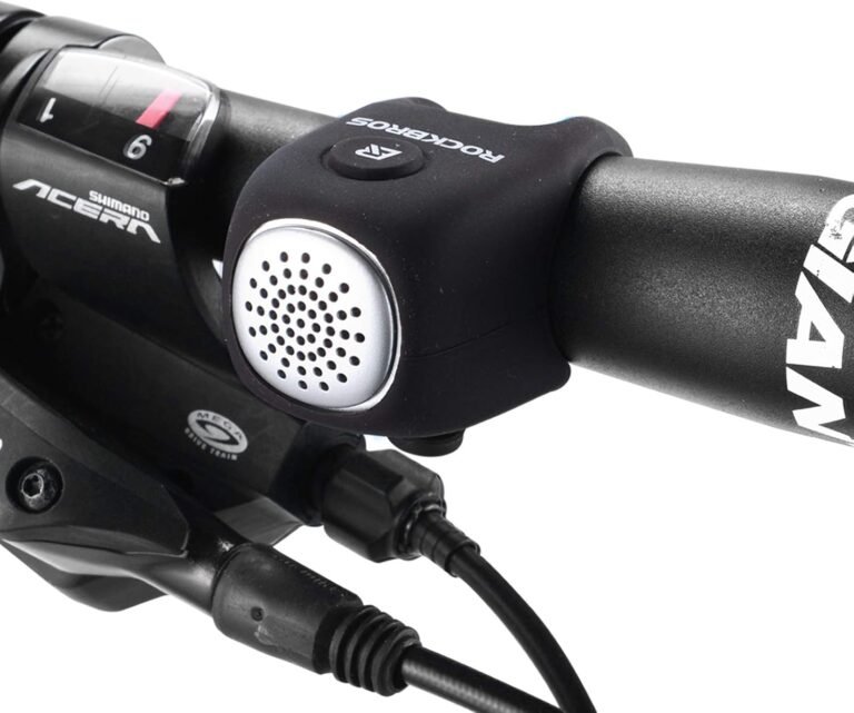 ROCKBROS Electronic Bicycle Horn Cycling Electric Bells Mini E-Bell Rainproof MTB Bicycle Lightweight 75 DB Bike Handlebar Bell Adult