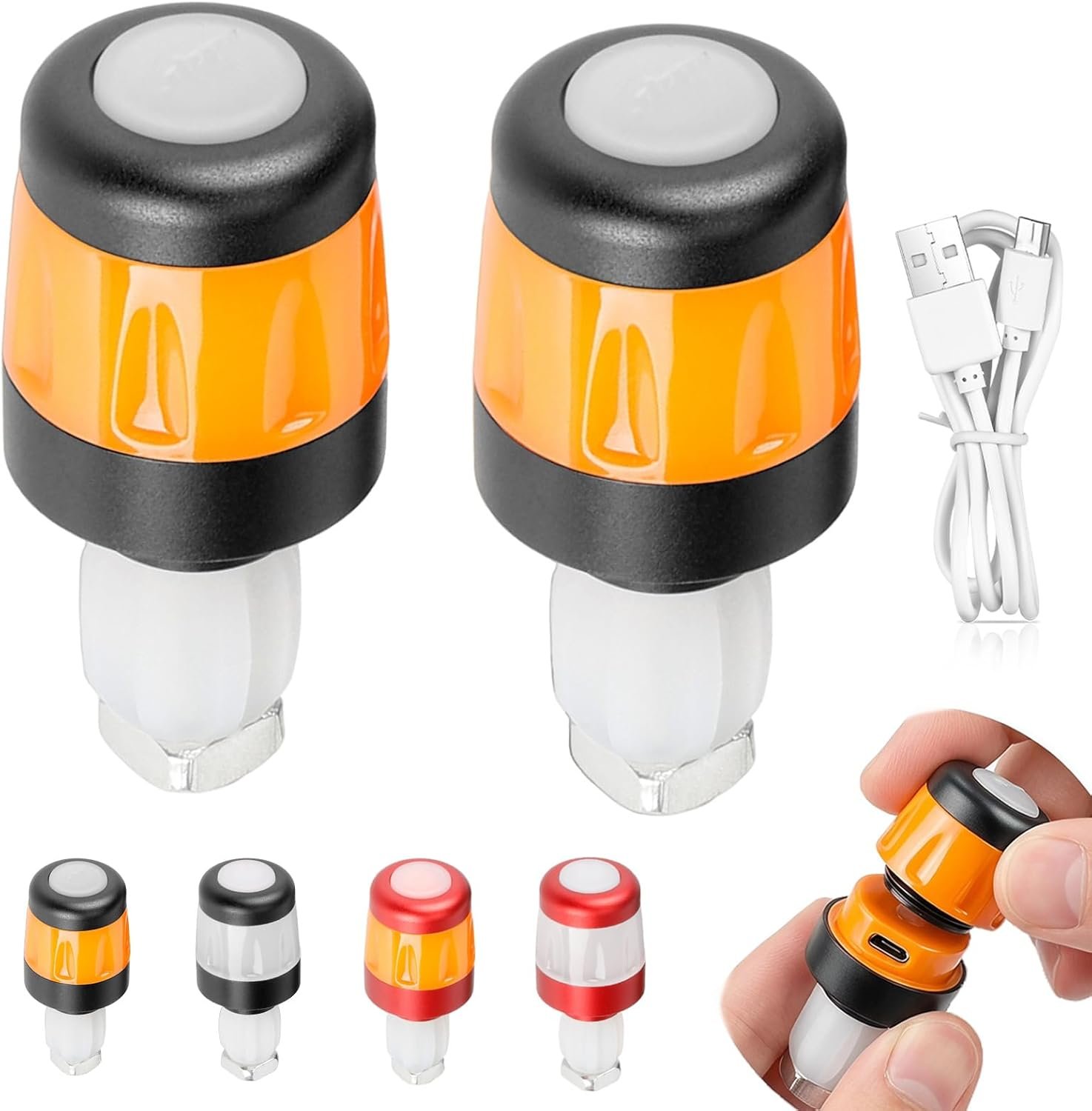 LED Handlebar Light, LED Turn Signal Retrofit Kit for E-Scooters, Rechargeable Bicycle Turn Signals, Waterproof Handlebar Indicators, Universal Turn Signals for Electric Scooters and E-Bikes