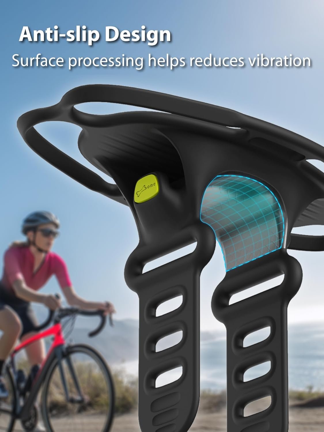 BONE Bike Tie 6, Bike Phone Mount for Handlebar, Scratch-Free Silicone Holder with Dual-Strap Stability and Tuackable Design, Universal MTB Cycling iPhone Holder Compatible with 4.7"~7.2" - Image 4