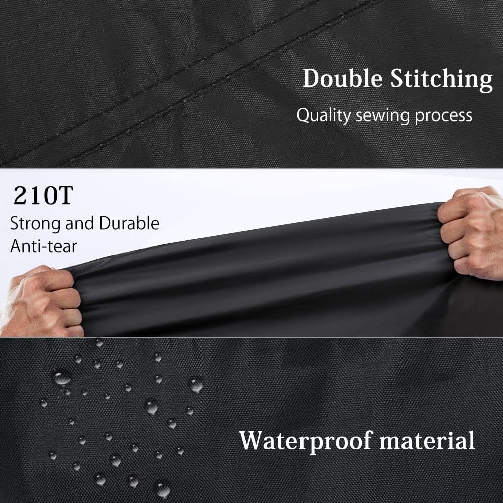 Toptrek Bike Cover, Bike Covers for Outside Storage, 210T Outdoor Waterproof Bicycle Cover with Lock Holes, Anti Rain UV Bike Covers with Storage Bag for Mountain Bike, Road Bike, E-bike(Black) - Image 2