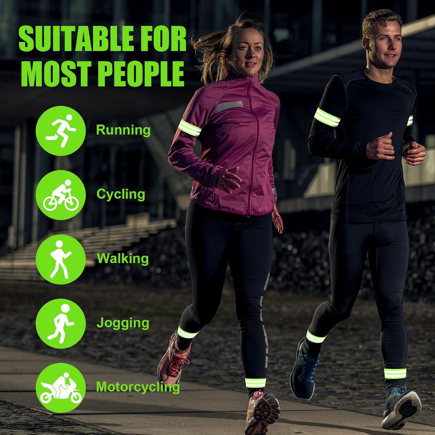 URAQT Reflective Wrist Strap, Running Safety Gear Wristbands, High Visibility Bike & Ankle Bands Reflector Armband, Self-adhesive Reflective Bands for Night Sports & Dog Walking - Image 6