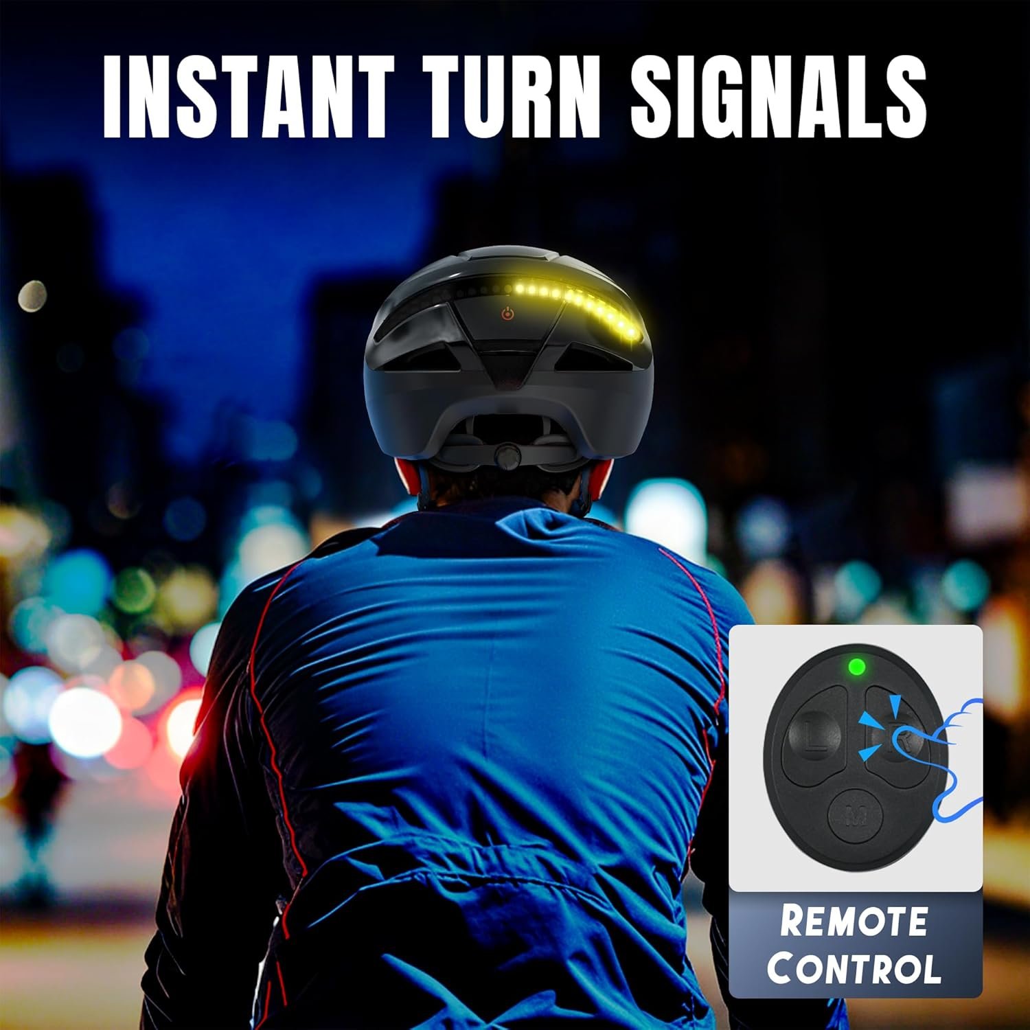 Favoto Smart Bike Helmet with Lights and Turn Signals, CE Certified Cycling Helmet for Adults with Remote Control, 3 Red Light Modes: Breathing, Flashing, Steady - Image 5