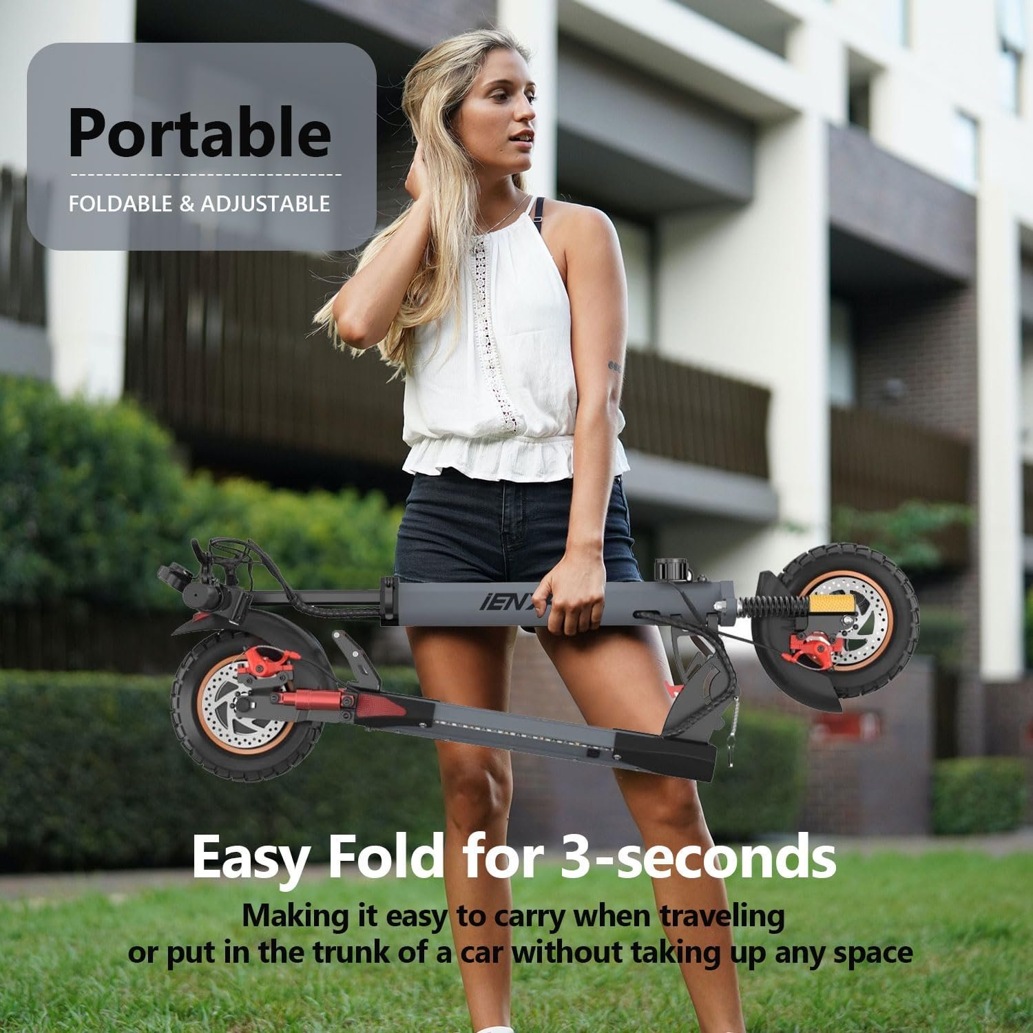 Electric Scooter 500W,15.5MPH,12.5Ah Battery 20-40KM, 10" Tires Folding E Scooter Mulitiple Suspension, Dual Braking, Gift for Adult Teens Load 264lbs - Image 7