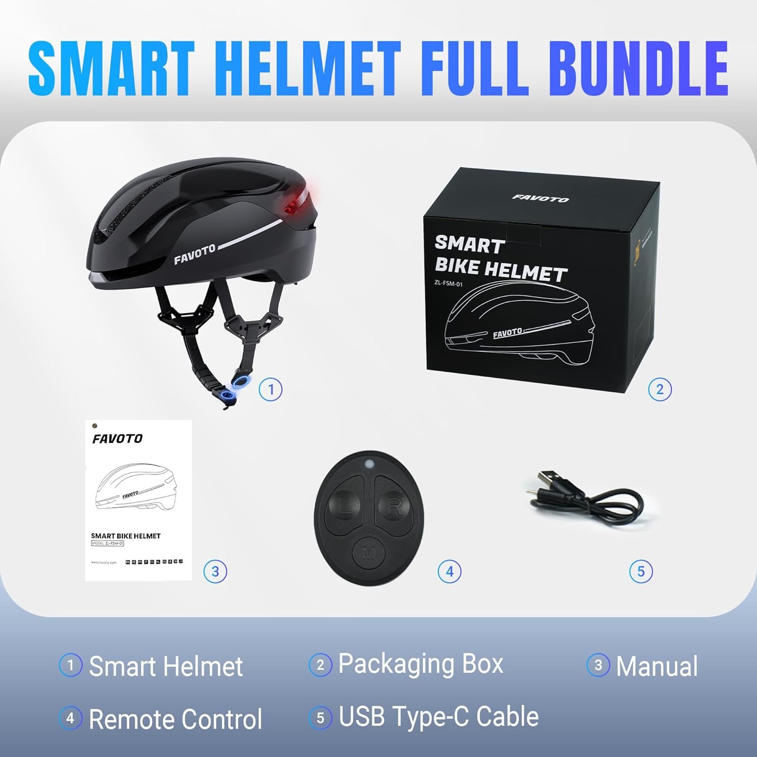 Favoto Smart Bike Helmet with Lights and Turn Signals, CE Certified Cycling Helmet for Adults with Remote Control, 3 Red Light Modes: Breathing, Flashing, Steady - Image 8