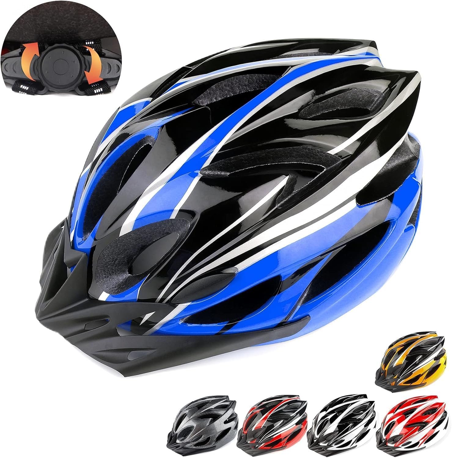 Cycle Helmet, Lightweight Bicycle Helmet, Adjustable Mountain & Road Bike Helmets for Adults, 18 Vents with Adjustable Strap & Detachable Visor for Mens Womens(Head Sizes58-62cm) - Image 2