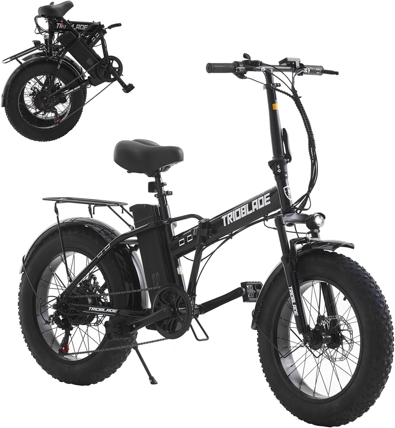 TRIOBLADE Folding Electric Bike 20 Inch Portable E-bike for Adults Height Adjustable Electric Bicycle with 250W Motor Removable 36V Battery