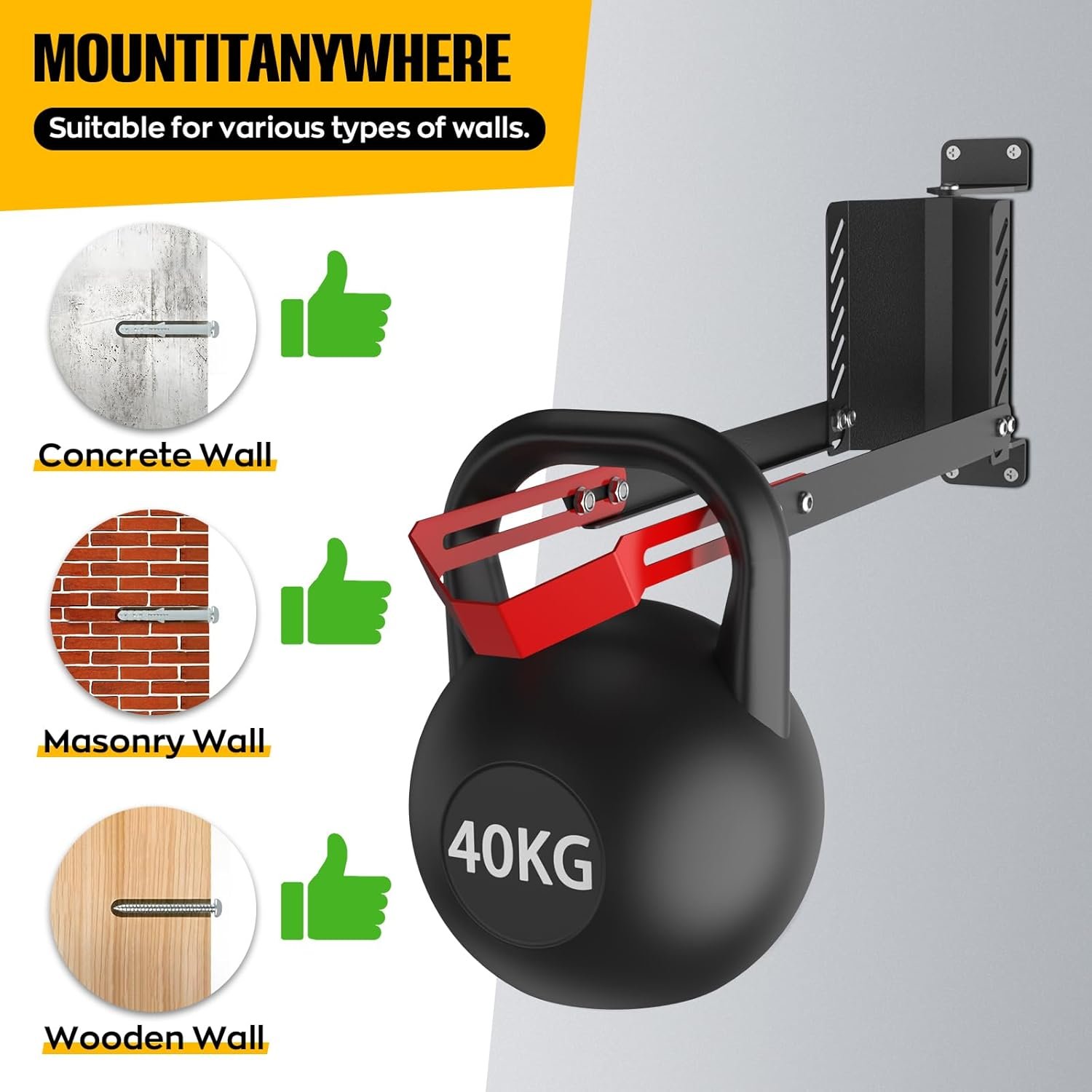 High Quality Swivel Bike Wall Mount, 160° Swivel Holds up to 110lbs, No-Lift Bike Rack Wall, Adjustable Foldable Wall Rack for Space-Saving, Fits 20"-29" Tyres,Bike Storage Rack for Garage and Indoor - Image 8