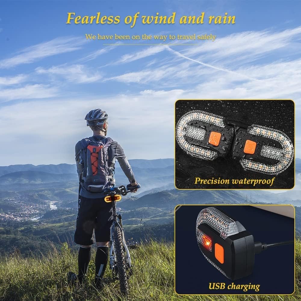 Turn Signals for Bicycles with Alarm, USB Charging Remote Control Split/Integrated Bike Tail Light 5 Modes Waterproof Strobe Bike Rear Lights Can be Mounted on Front and Rear of Bicycle - Image 6
