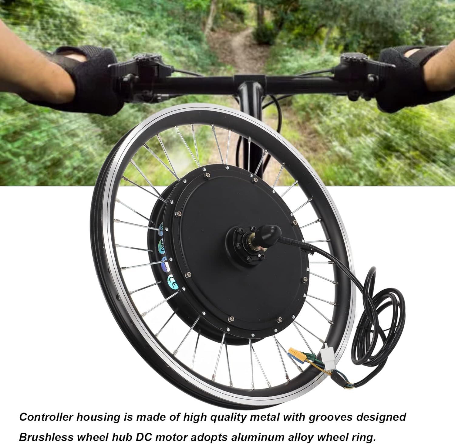 Luocute 20 Inch Electric Bike Conversion Kit, 48V 1500W Front Drive Motor Wheel Kit with LCD S866 Meter and 35A Controller, for Mountain Bike DIY Electric Bicycle Refit - Image 3