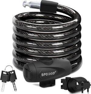 SPGOOD Bike Lock 1200mm/12mm with 2...