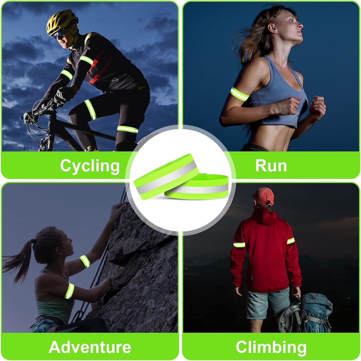 URAQT Reflective Wrist Strap, Running Safety Gear Wristbands, High Visibility Bike & Ankle Bands Reflector Armband, Self-adhesive Reflective Bands for Night Sports & Dog Walking - Image 7