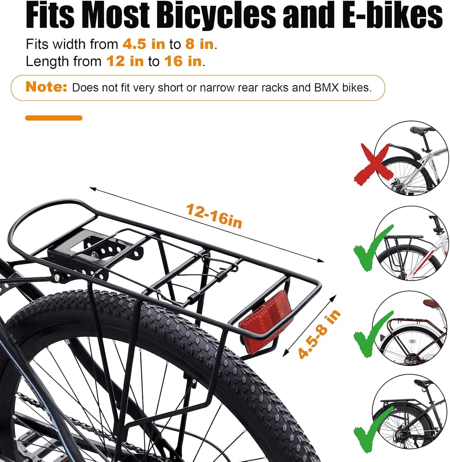 NDakter Bike Bags, 10L Bicycle Pannier Bag for Cycle Rear Rack Waterproof 3 in 1 Ebikes Trunk Bag, Reflective Electric Bike Saddle Panniers Bag with Shoulder Strap (10L EVA Hard Shell Waterproof) - Image 6