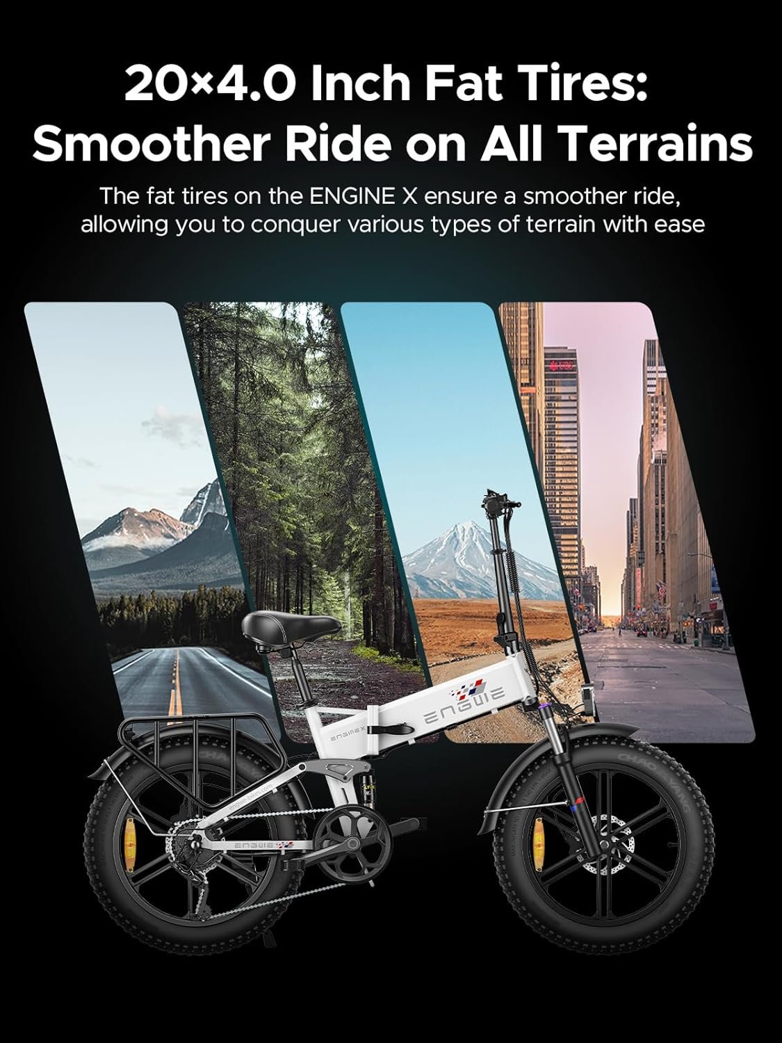ENGWE Folding Electric Bike 250W E-Bike Adult, 20"×4.0" With Thick Off-Road Tyres, 48V 13Ah Replaceable Lithium Battery Range Up To 120KM, 25KM/H 7-Speed Full Suspension Ebike - Image 7