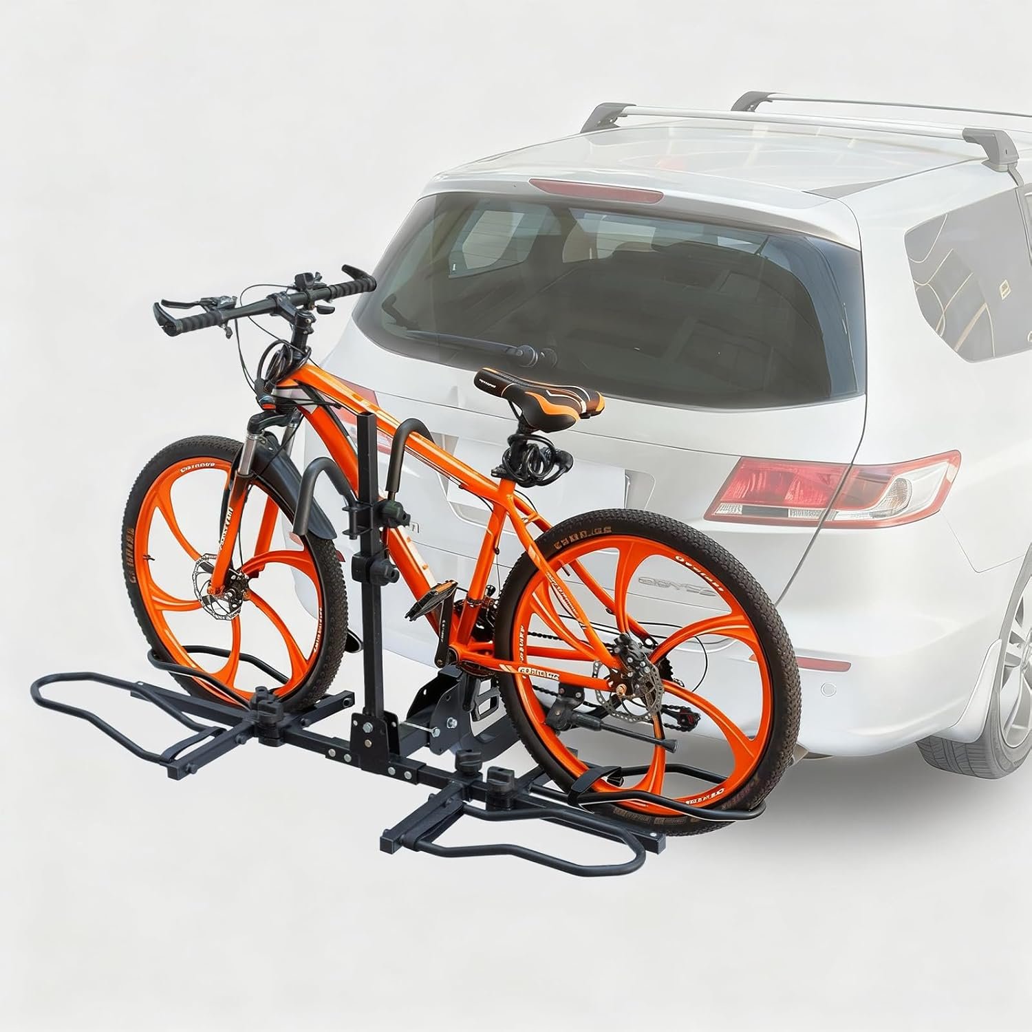 Bike Rack for Car - 2 Electric Bike Rack Trunk Carrier for SUV Caravan Jeep 2 Inch Receiver Foldable and Heavy Duty Bracket for Car