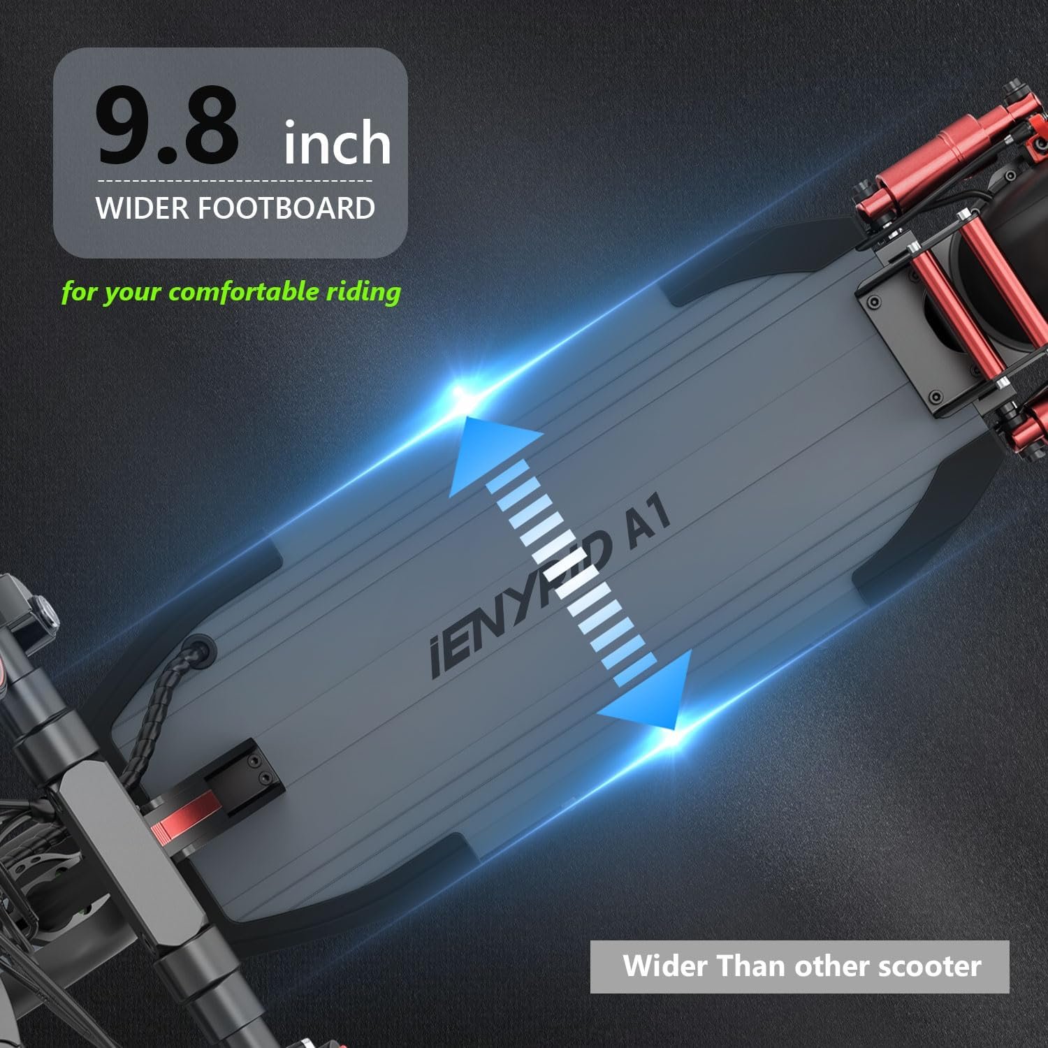 Electric Scooter 500W,15.5MPH,12.5Ah Battery 20-40KM, 10" Tires Folding E Scooter Mulitiple Suspension, Dual Braking, Gift for Adult Teens Load 264lbs - Image 4