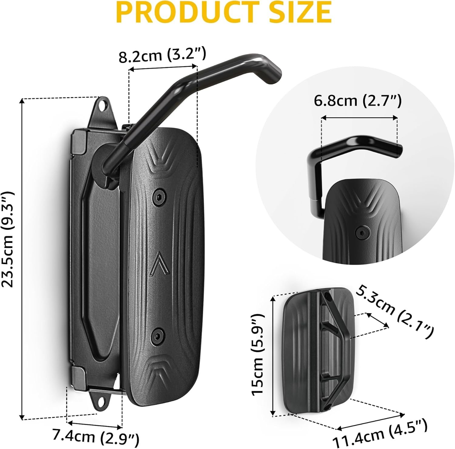 monTEK Swivel Bike Wall Mounts, 2-Pack Heavy Duty Bike Racks, Hold up to 30kg, Space-Saving Vertical Bicycle Storage for Garage, Wall-Mounted Hooks for MTB, Road & Hybrid Bikes - Image 10