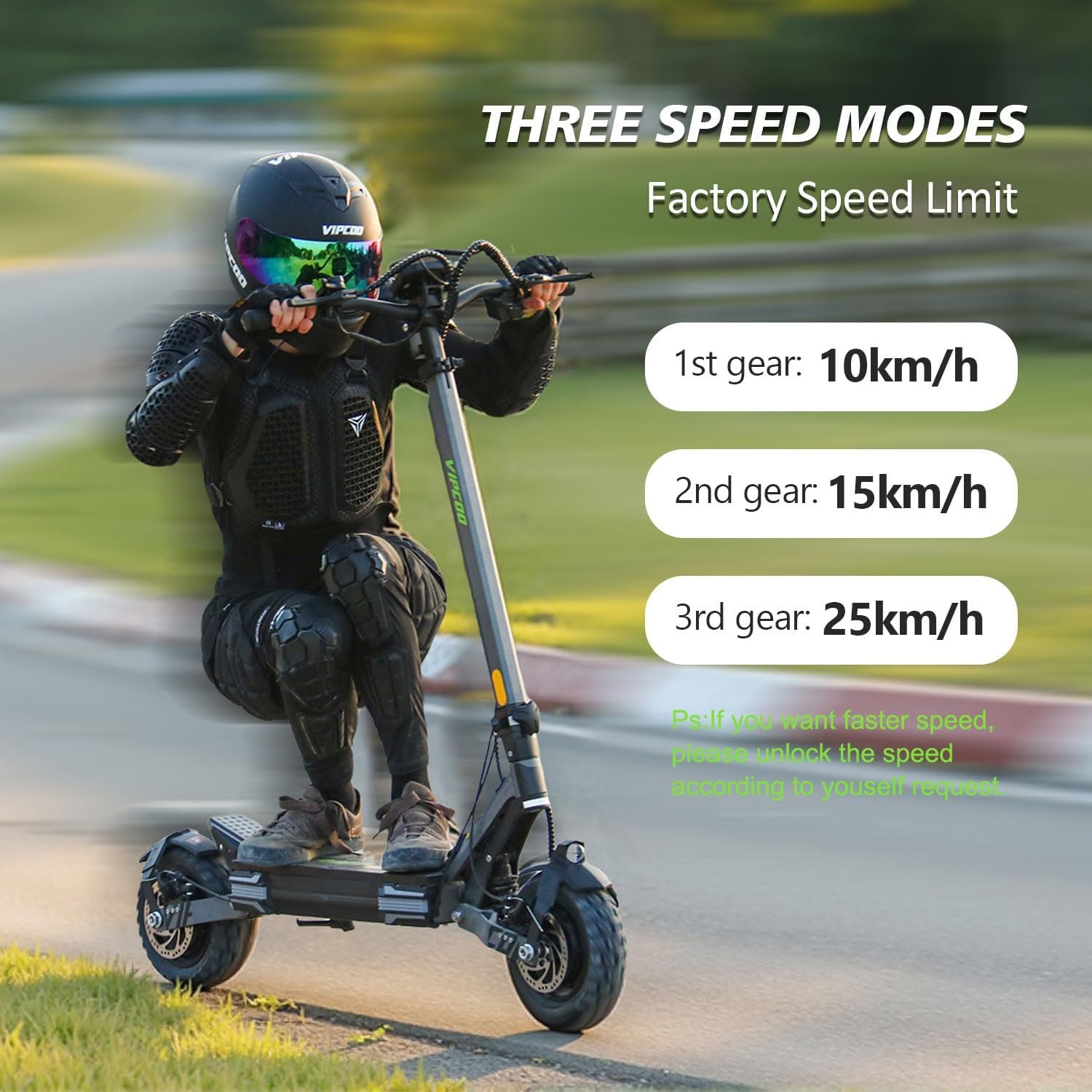 Off Road Electric Scooter for Adults, 10 inch VS6 Pro Pure Escooter, 52V 20.8Ah Battery Folding Scooters, 60-80 km Range, 150 kg Load HD Display Dual Shock Absorption & Motors All Terrain e Scooter - Image 6