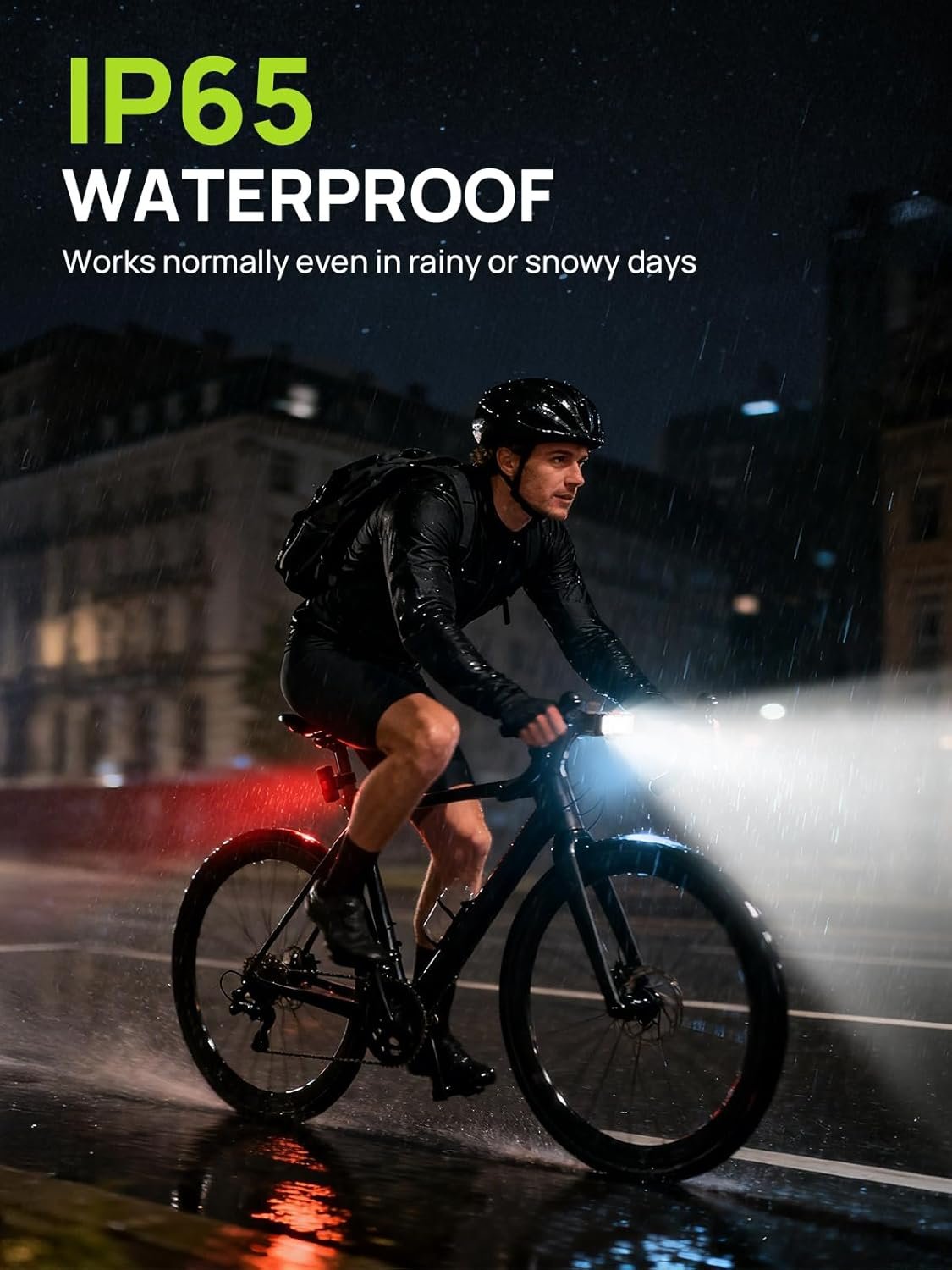 ACSO Bike Lights Front and Back,Super Bright Bike Light,IPX5 Waterproof,USB-C Rechargeable Bike Lights,5+8 Modes Bike Light Sets. - Image 6
