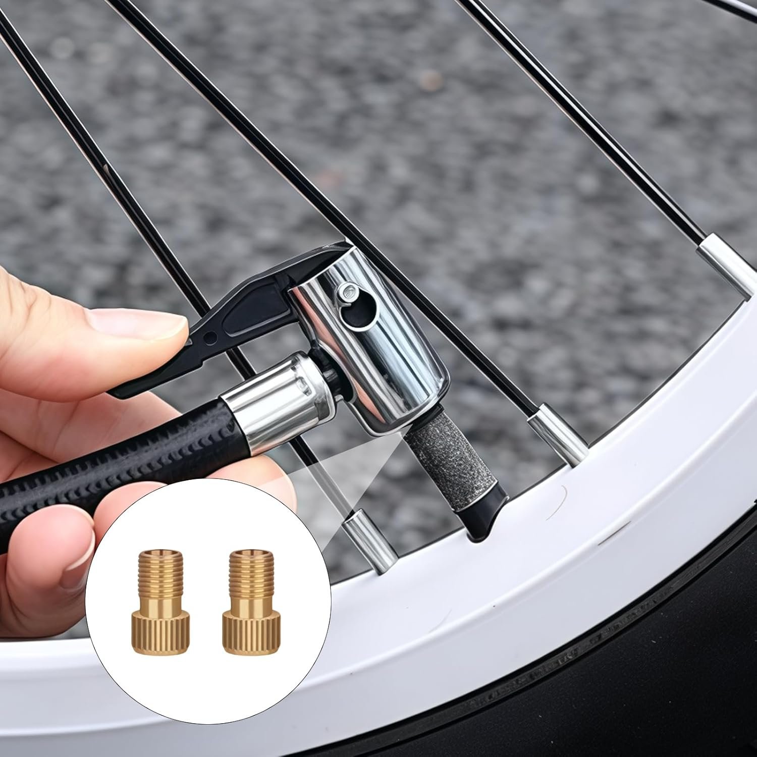 33Pcs Bike Pump Adapter Set, Bicycle Metal Valve Adapter Kit with Extension Pipe, for Balls/Bikes, DV SV AV Bicycle Air Pump Inflation Needle Nozzle Kit - Image 6