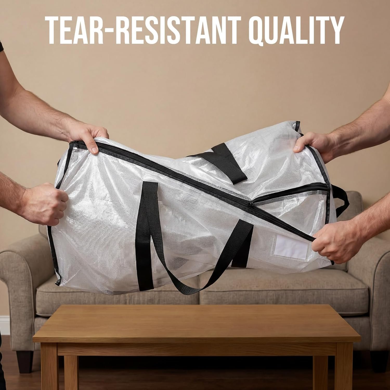 TAILI Extra Large Moving Bags,4 Pack Clear Heavy Duty Totes For Storage,Wrap Around Handles,Storage Bags for Clothes,Bedding,Space Saving,Travel,Alternative to Moving Boxes - Image 5