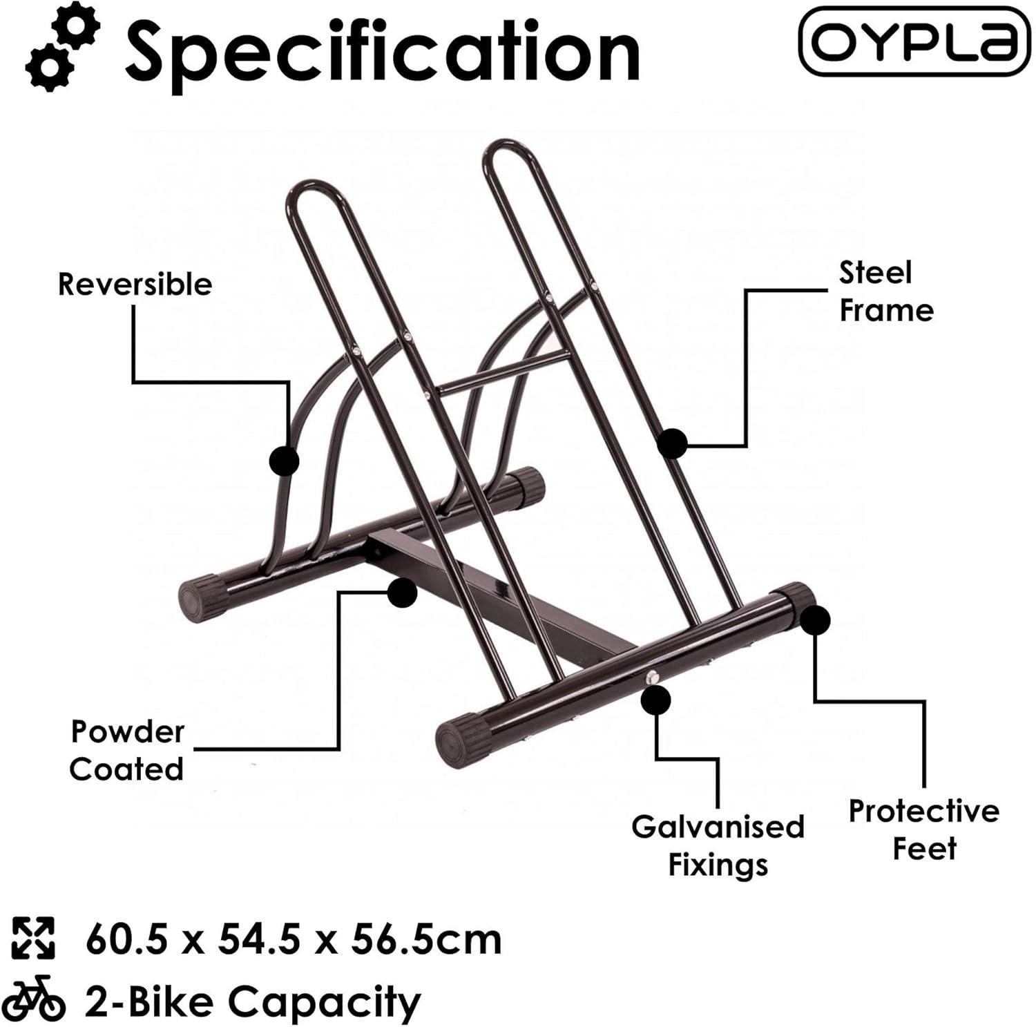 Oypla Double Heavy Duty Bike Bicycle Floor Parking Stand Holder Storage Rack - Image 2