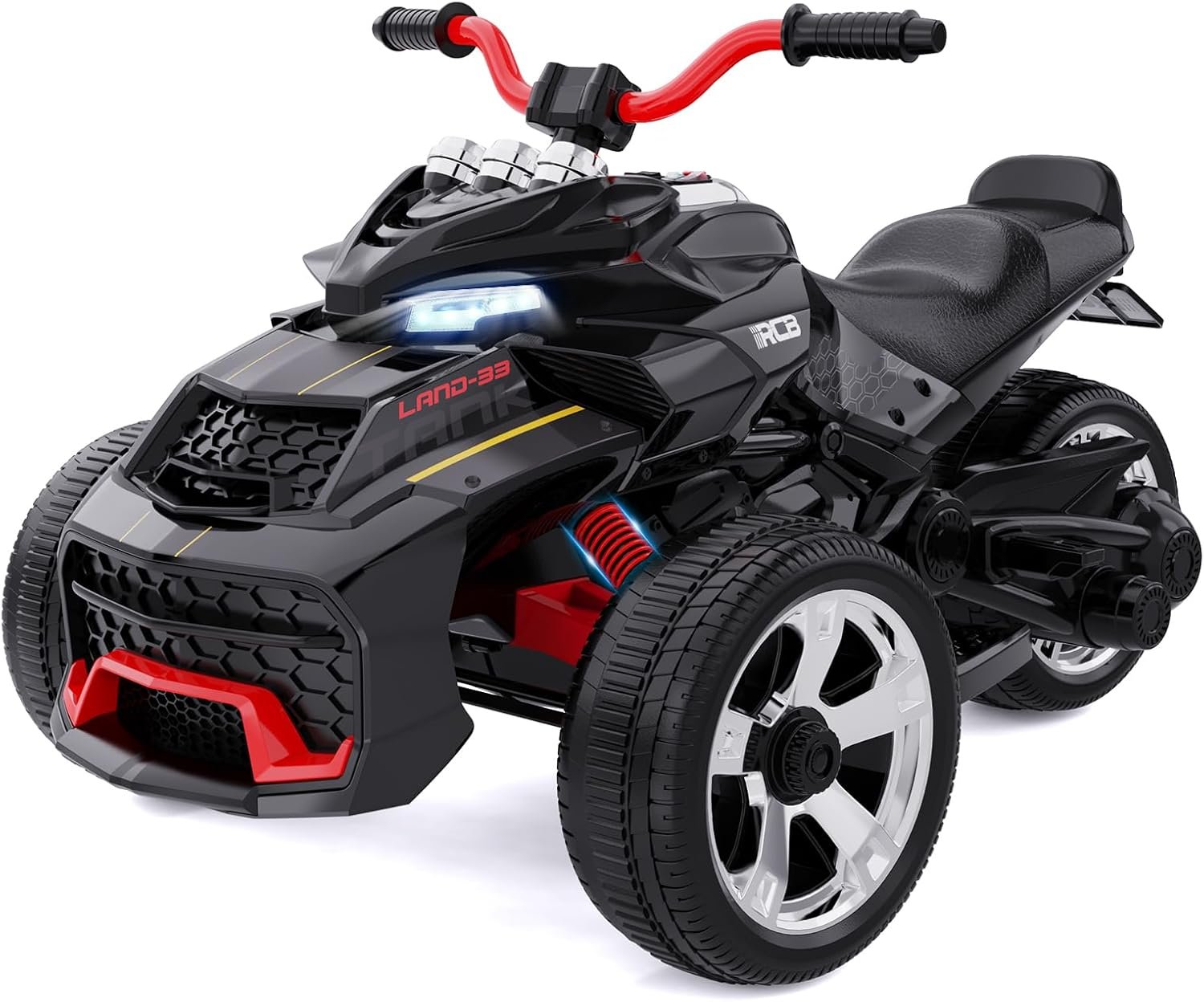 RCB 12V Kids Electric Motorbike, 2 Motors & 12" Inch electric dirt bike 3/8 km/h Speed Modes, Multi-Music, USB Port, Best Ride On Motorcycle Car for 3-8 Kids