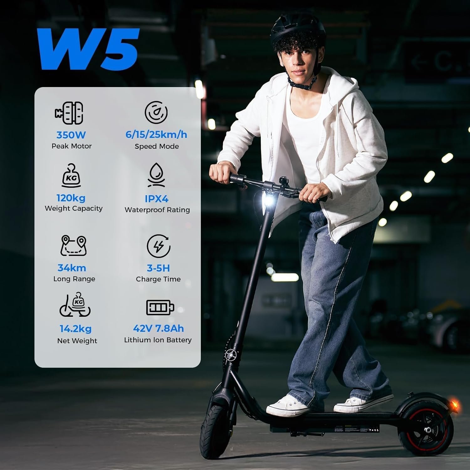 Electric Scooter, 34-45KM Range 500W Motor 8.5-9.3" Pneumatic Tires Fast Electric Scooter for Adults with APP Control,3-4 Speed Modes,Foldable E Scooter - Image 2