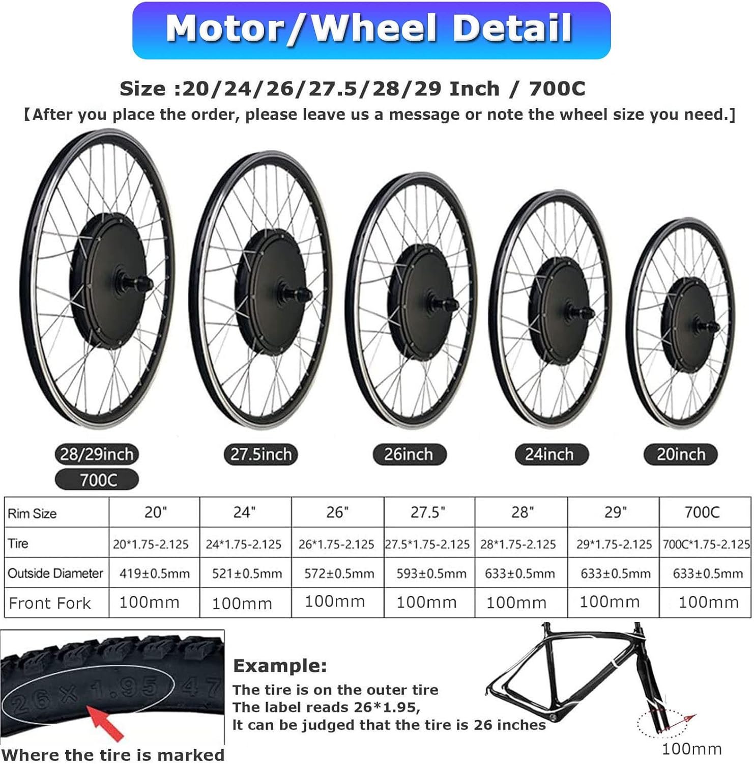 Electric Bike Wheel Conversion Kit, Front Wheel Motor Hub, Intelligent Controller for Road Bike, EBike Cycling Upgrade - Image 6