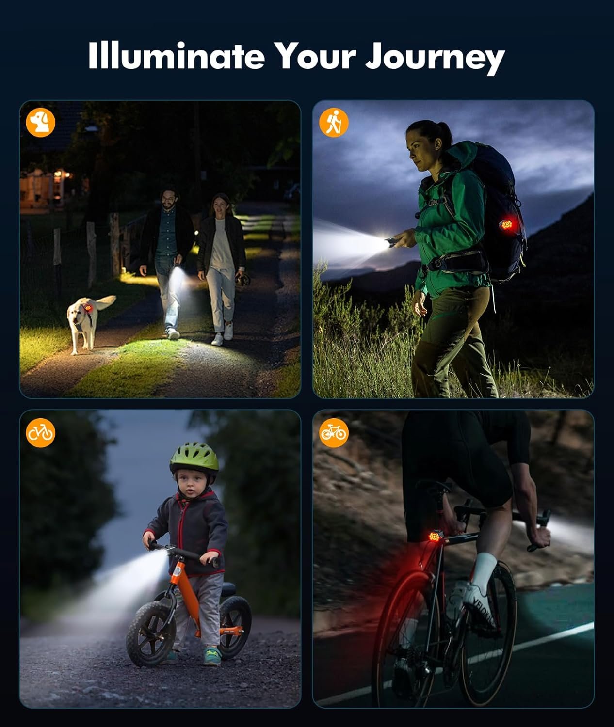 CIRYCASE Bike Lights Front and Back, 3+6 Modes Bicycle Lights with Side Warning Light, Rechargeable & IP65 Waterproof Cycle Light, CyclingLights Headlight and Rear for Road Riding, Easy to Install - Image 7
