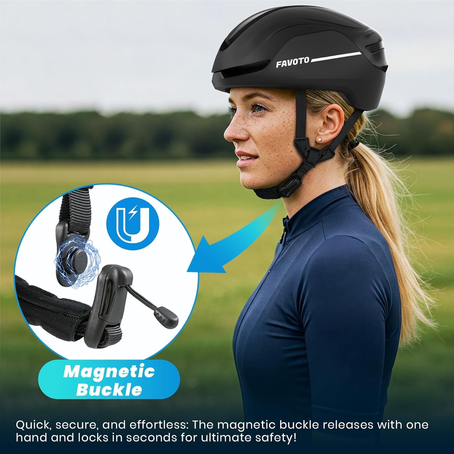 Favoto Smart Bike Helmet with Lights and Turn Signals, CE Certified Cycling Helmet for Adults with Remote Control, 3 Red Light Modes: Breathing, Flashing, Steady - Image 3
