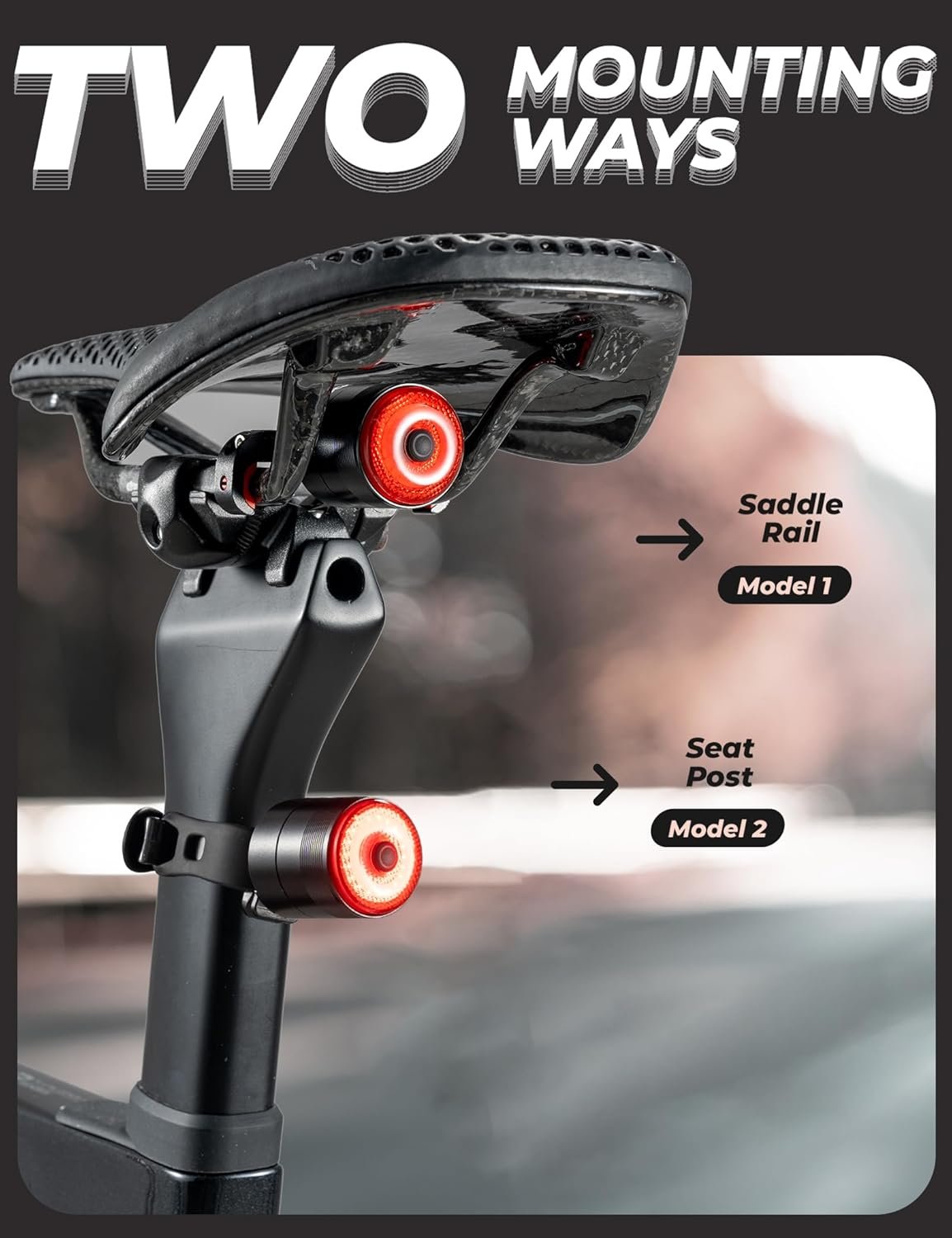 ROCKBROS Bike Tail Light, USB Rechargeable Smart Rear Light Bicycle LED Taillight,IPX6 Waterproof Ultra Lightweight Auto On/Off for Night Cycling MTB Road Bike Gravel - Image 7