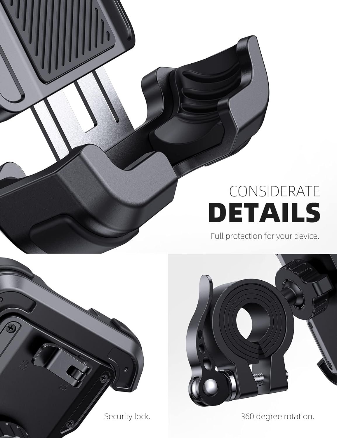 Lamicall Mobile Phone Holder Bicycle, Mobile Phone Holder Motorcycle - Universal 360° Bicycle Holder for iPhone 17 16 15 14 Pro Max Plus Air, 13 12 Pro Max Mini, 11, Xs Max, XR, X, 8, Samsung S25 - Image 7