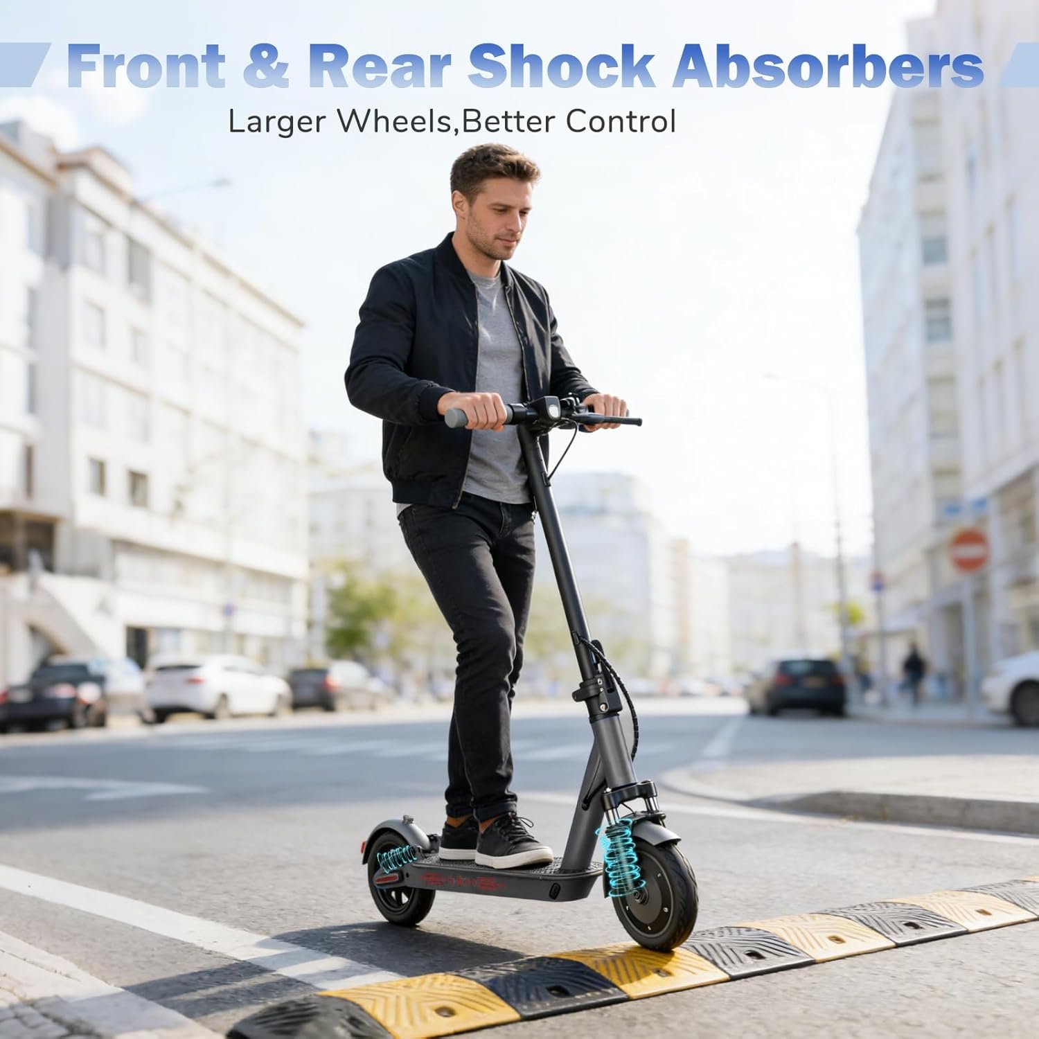 ApexSurge Electric Scooter for Adults,10" Solid Tires,350W Powerful Motor and Max 35/45KM Long Range,Top Speed 25KM/h,Dual Brake Stystem E Scooter, Lightweight and Foldable,APP Control,Max Load 120KG - Image 6