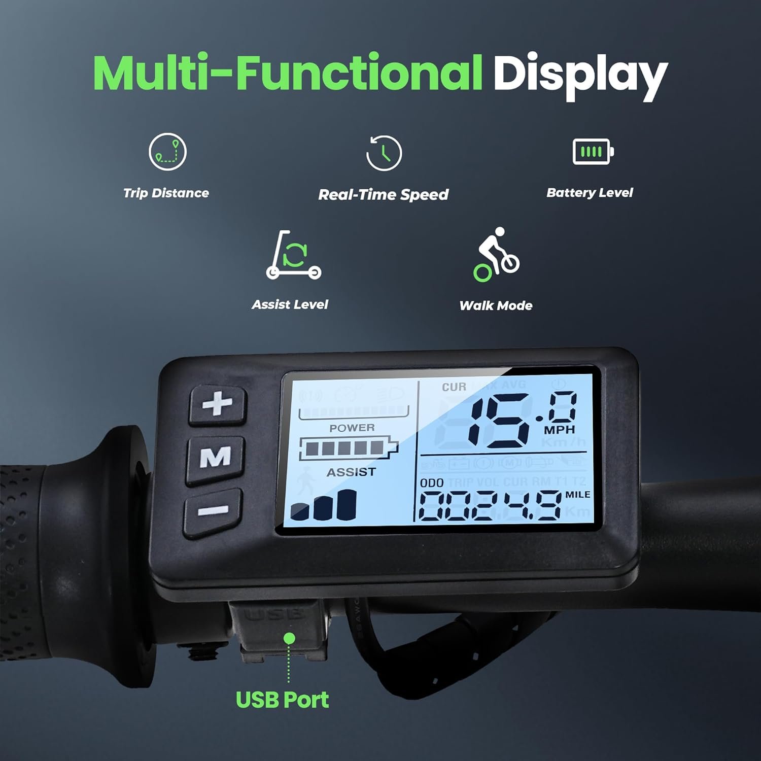 Finbike EB1S Electric Bike for Adults Teens, 14" Commuter E Bike with APP Control, 36V 12Ah Battery with Customisable LED Light, 50KM Range & 25KM/H Speed - Image 6