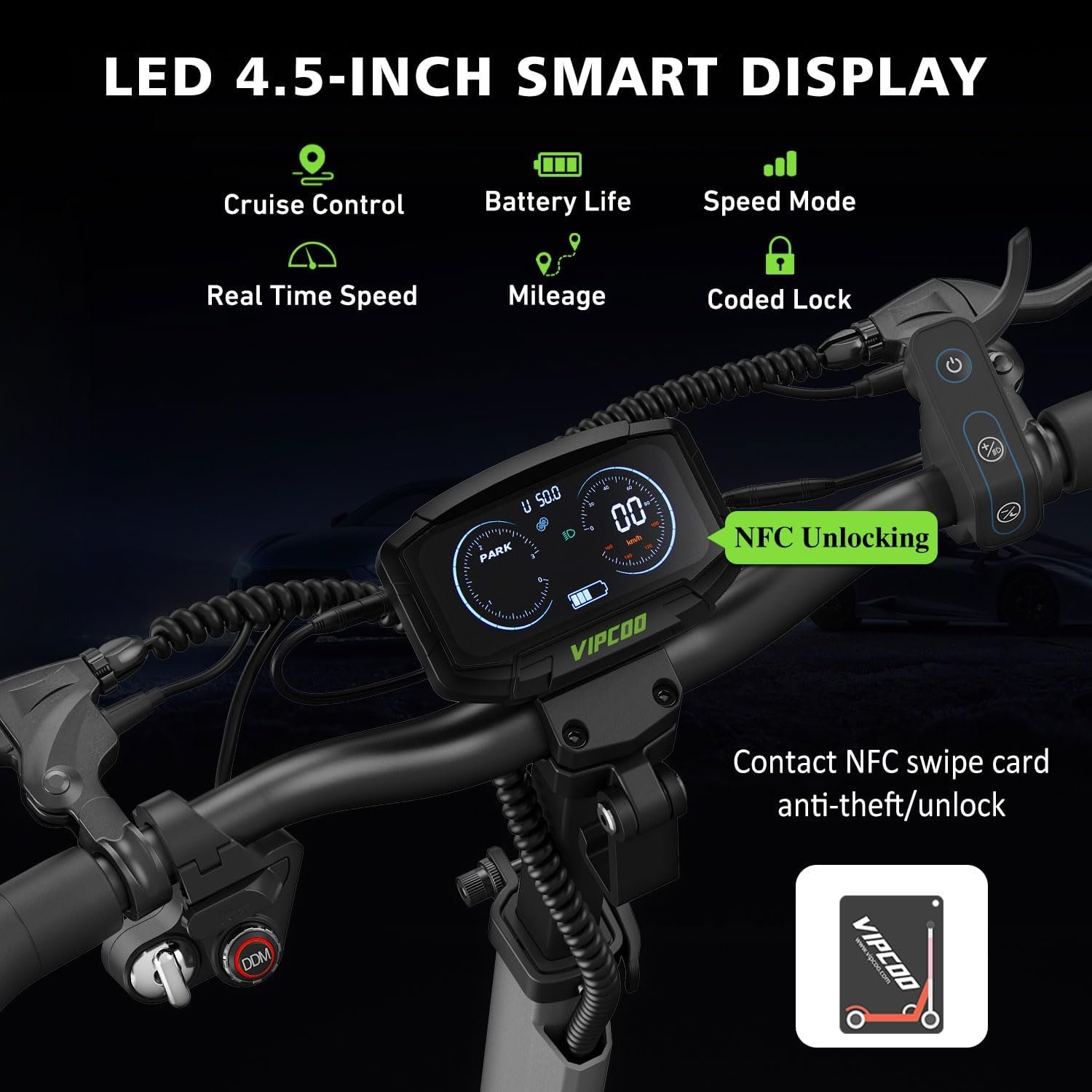 Off Road Electric Scooter for Adults, 10 inch VS6 Pro Pure Escooter, 52V 20.8Ah Battery Folding Scooters, 60-80 km Range, 150 kg Load HD Display Dual Shock Absorption & Motors All Terrain e Scooter - Image 4