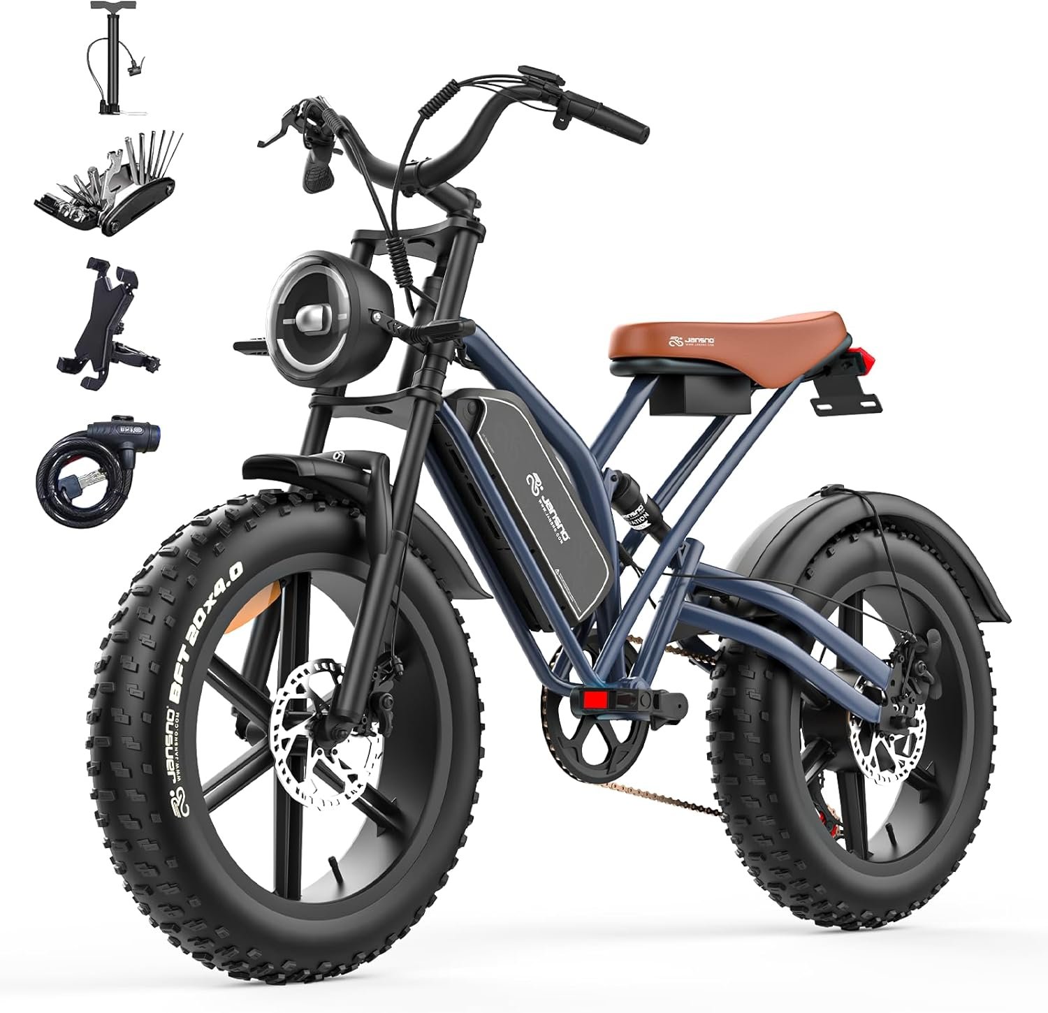 X50 20'' Fat Tyres Electric Bike for Adults, 48V 17Ah Removable Battery & 250W Motor, 7-speed Electric Bicycle with LCD Smart Display NFC Card and Brake Light, CE Off Road Ebike for Adults commuting