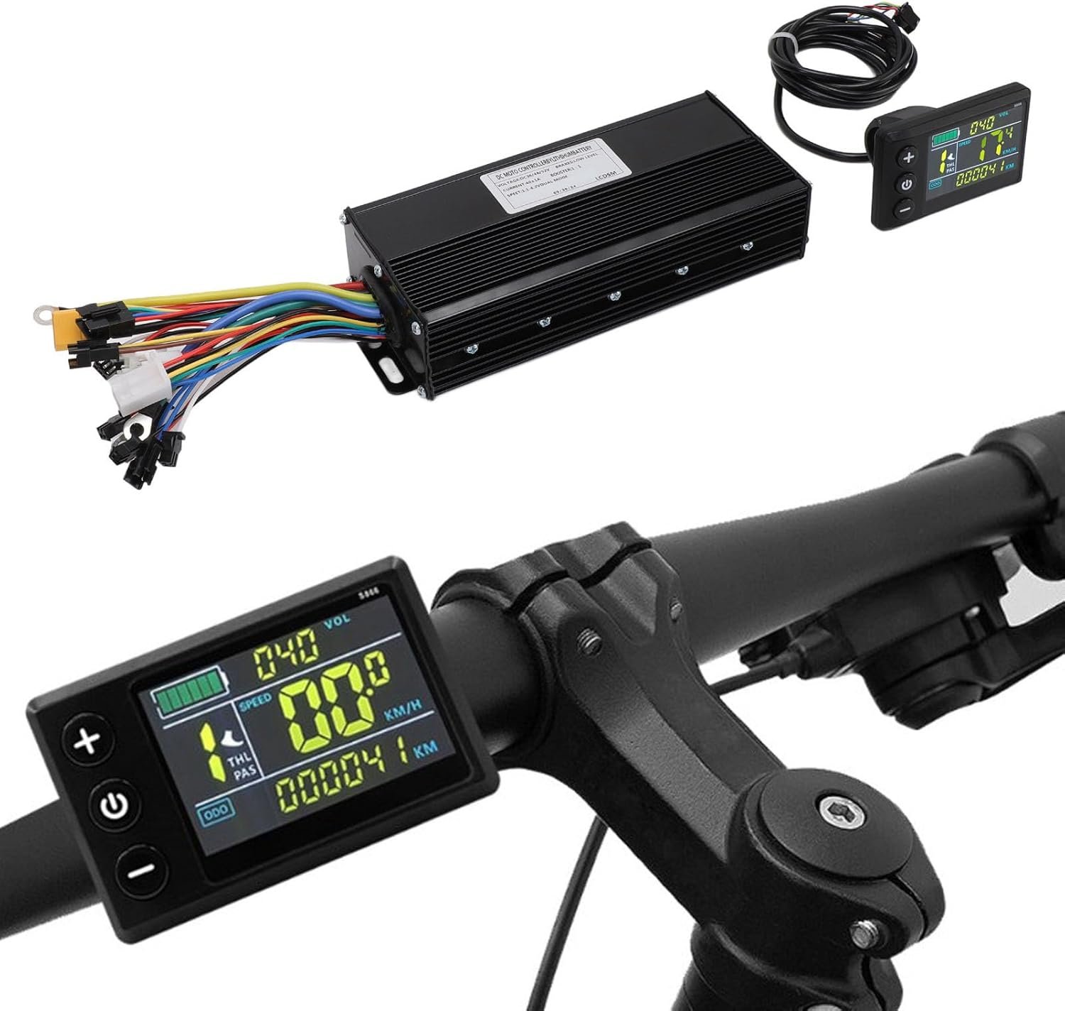 Electric Bike Brushless Motor Controller Kit, 36V 48V 52V 1500W 2000W 40A 3 Mode Sine Wave Controller S866 Color LCD Display Panel Kit - Image 2